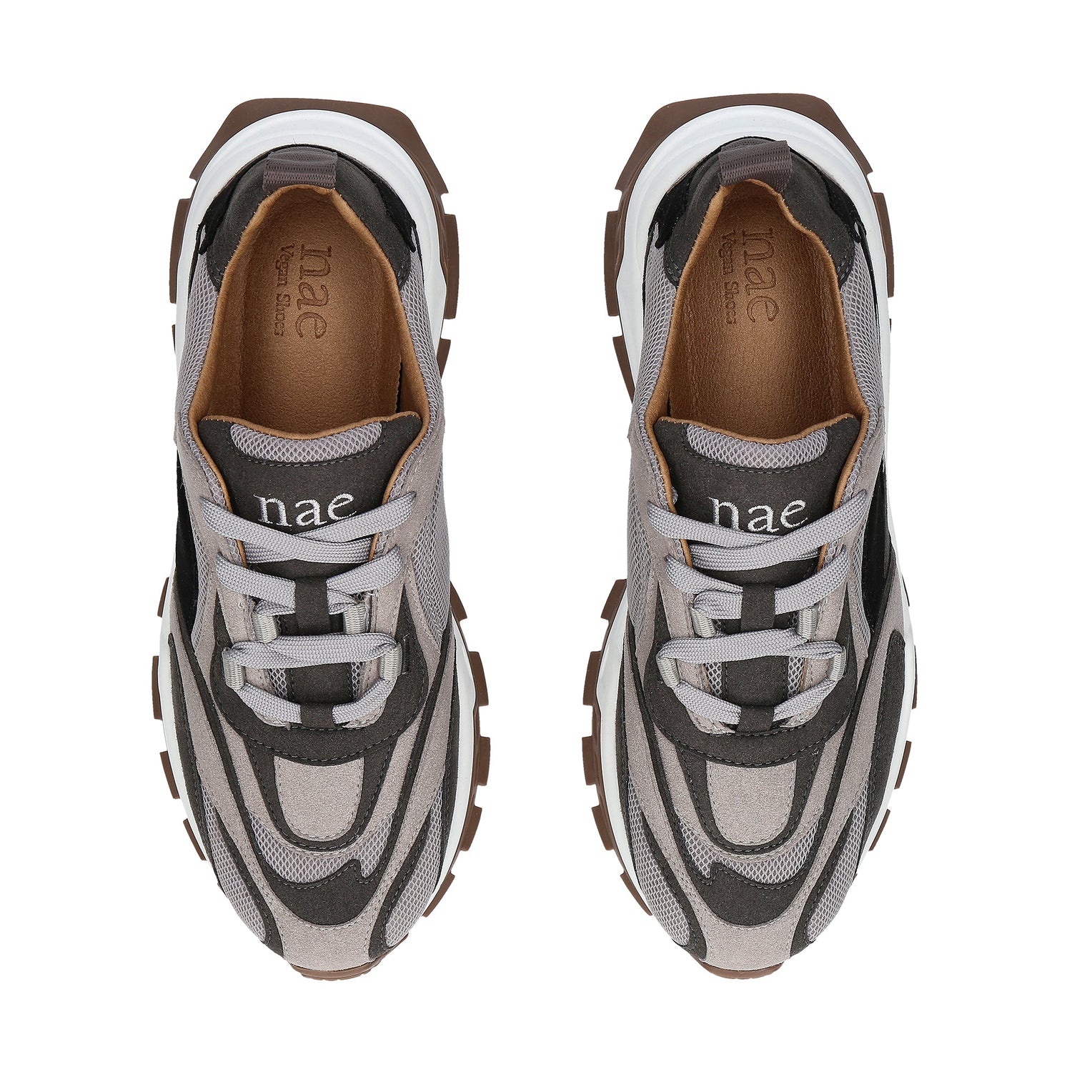 NAE Veganska Sneakers Unisex Tjock Sula Återvunna Lätta Bekväma Grå 36-46