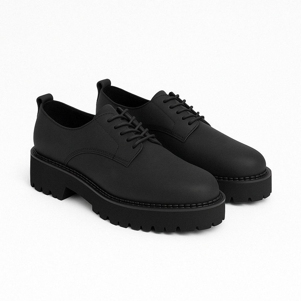 Women vegan sport shoes casual smart with laces and chunky rubber sole