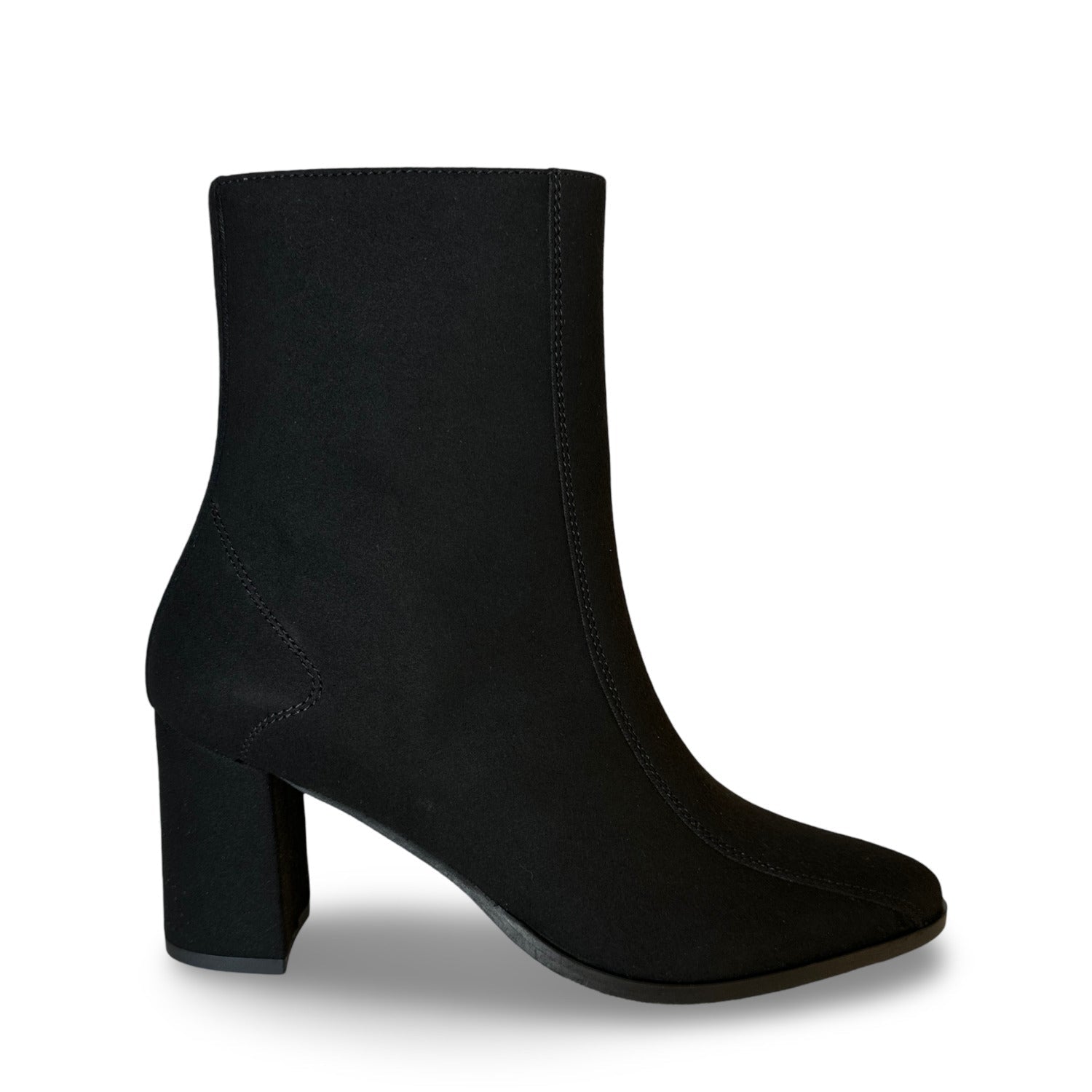 HINA Black - Vegan Suede Heeled Boots