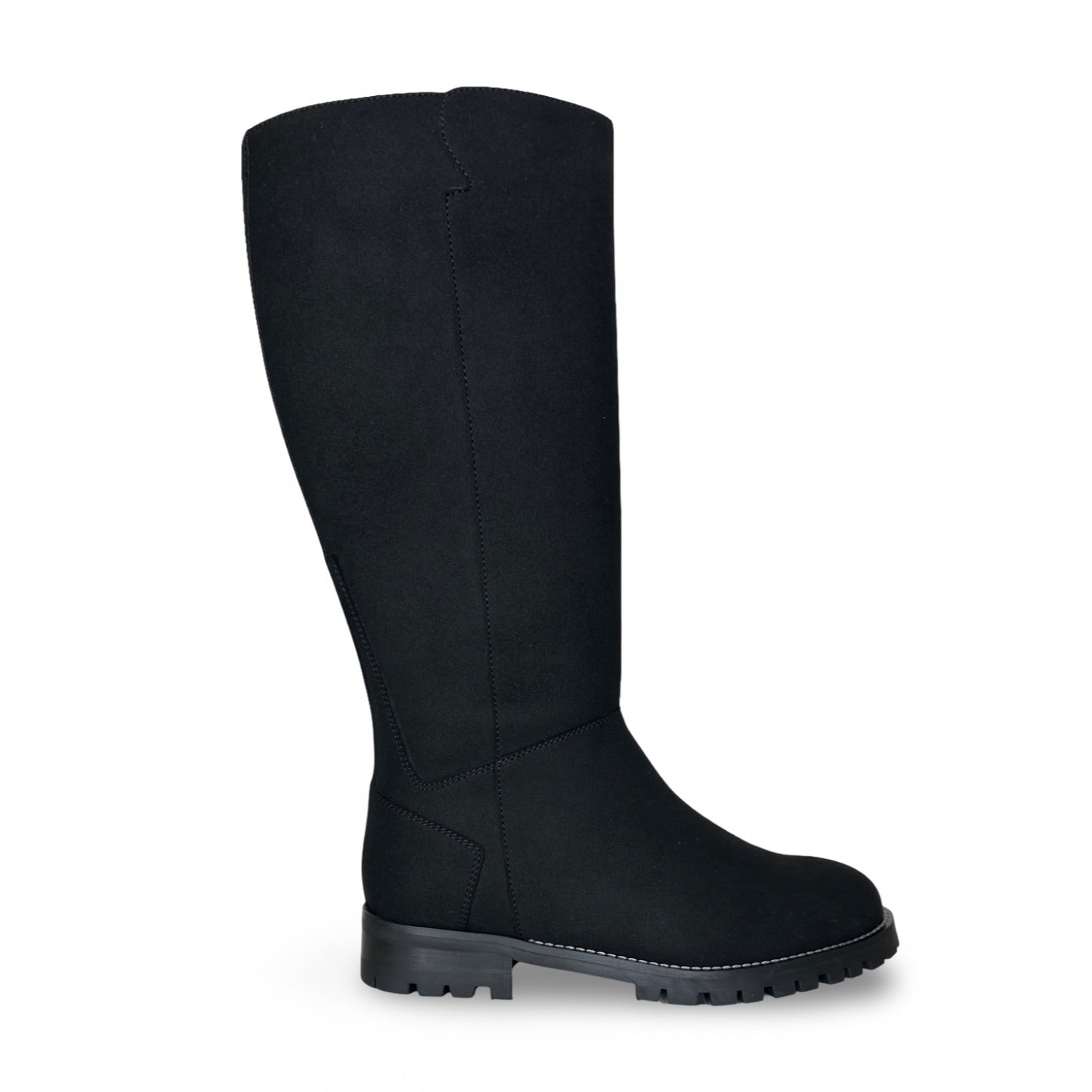 IREM Black - Elegant Vegan Knee-High Boots in Suede