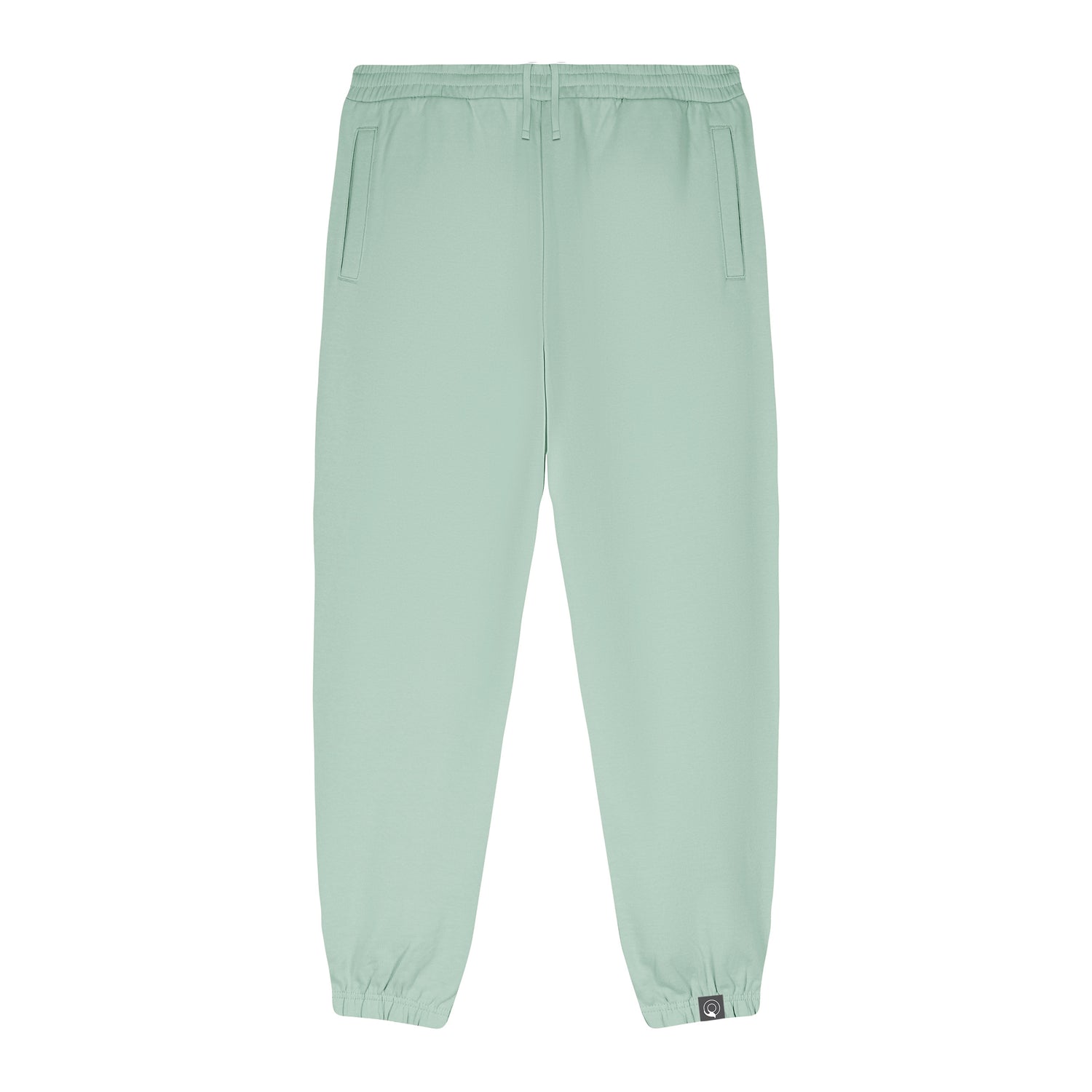 Aloe green eco-friendly jogger pants made from GOTS-certified organic cotton, relaxed fit with ribbed cuffs, 5 colors available