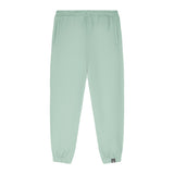 Aloe green eco-friendly jogger pants made from GOTS-certified organic cotton, relaxed fit with ribbed cuffs, 5 colors available