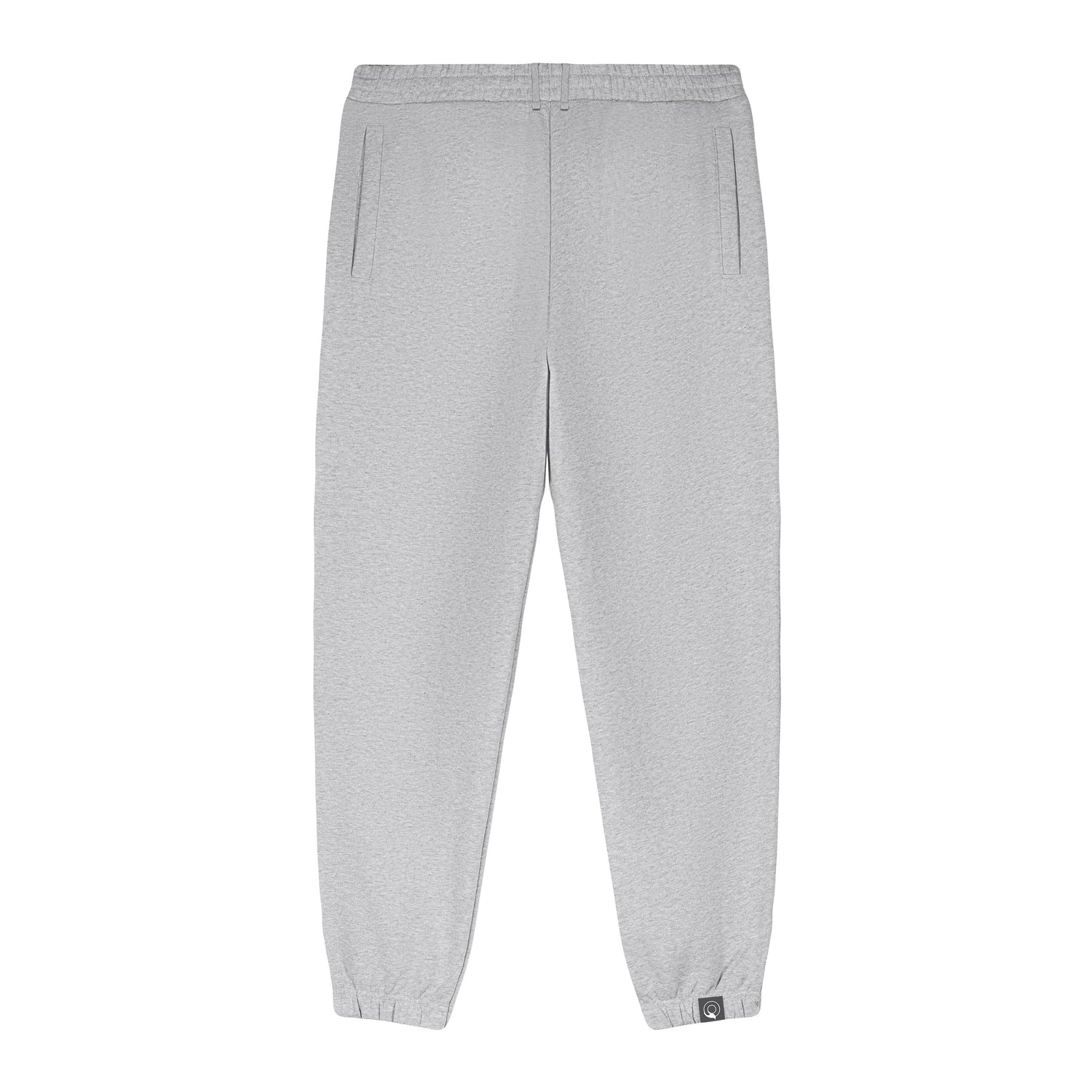 Grey CONSCIOUS joggers in organic cotton with ribbed cuffs and welt pockets, sustainable unisex fashion
