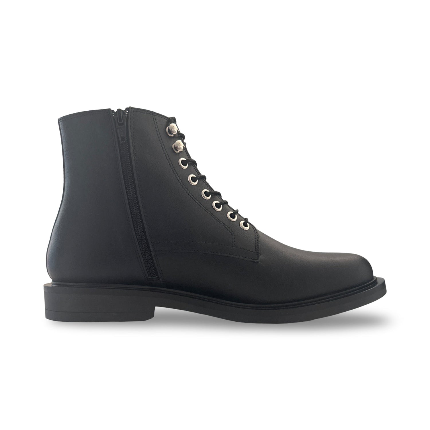 Vegane Herren Kampfstiefel Schwarz Mikrofaser Knöchel Motorrad Armee Combat Boot