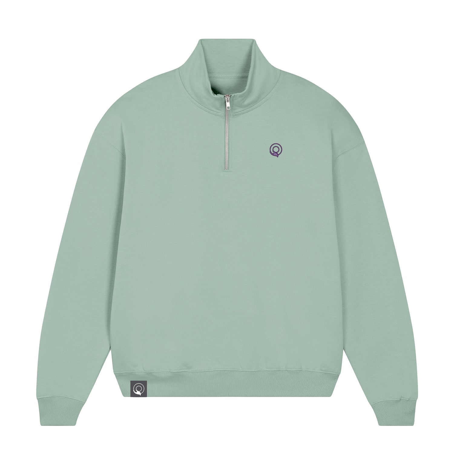 Aloe green vegan and cruelty-free unisex sweater in 100% organic cotton, sustainable everyday essential, 6 color variations