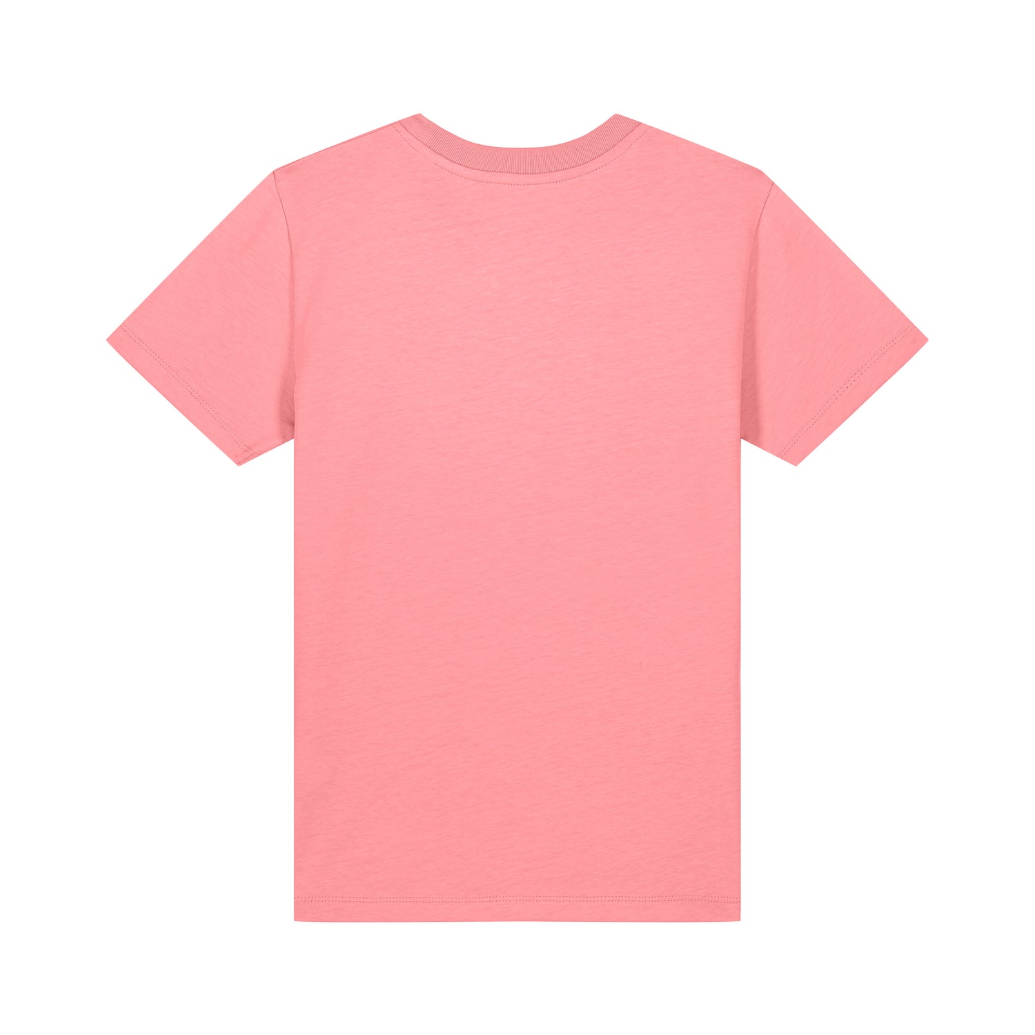 Vegan Rebel pink organic cotton kids t-shirt back view, sustainable fashion in 10 colors