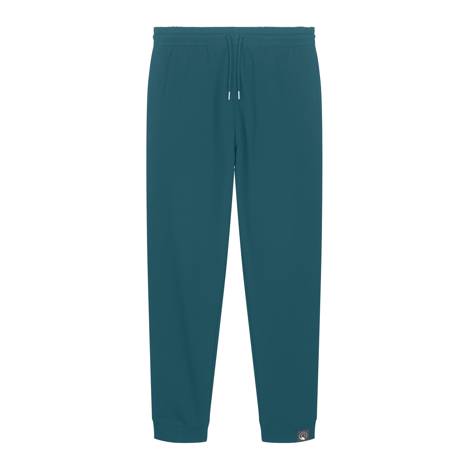 Turquoise comfortable organic cotton unisex joggers with ribbed cuffs and double-stitched seams, 8 color options