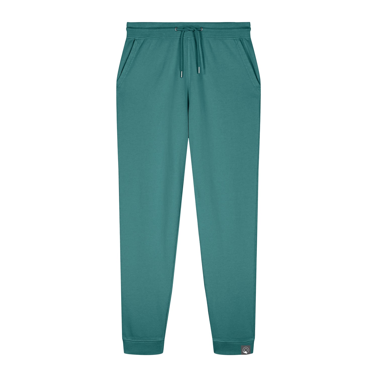 Green Ethical and sustainable joggers with garment-dyed finish, unisex organic cotton fashion by NEW WORLD GUARDIANS, 5 colors