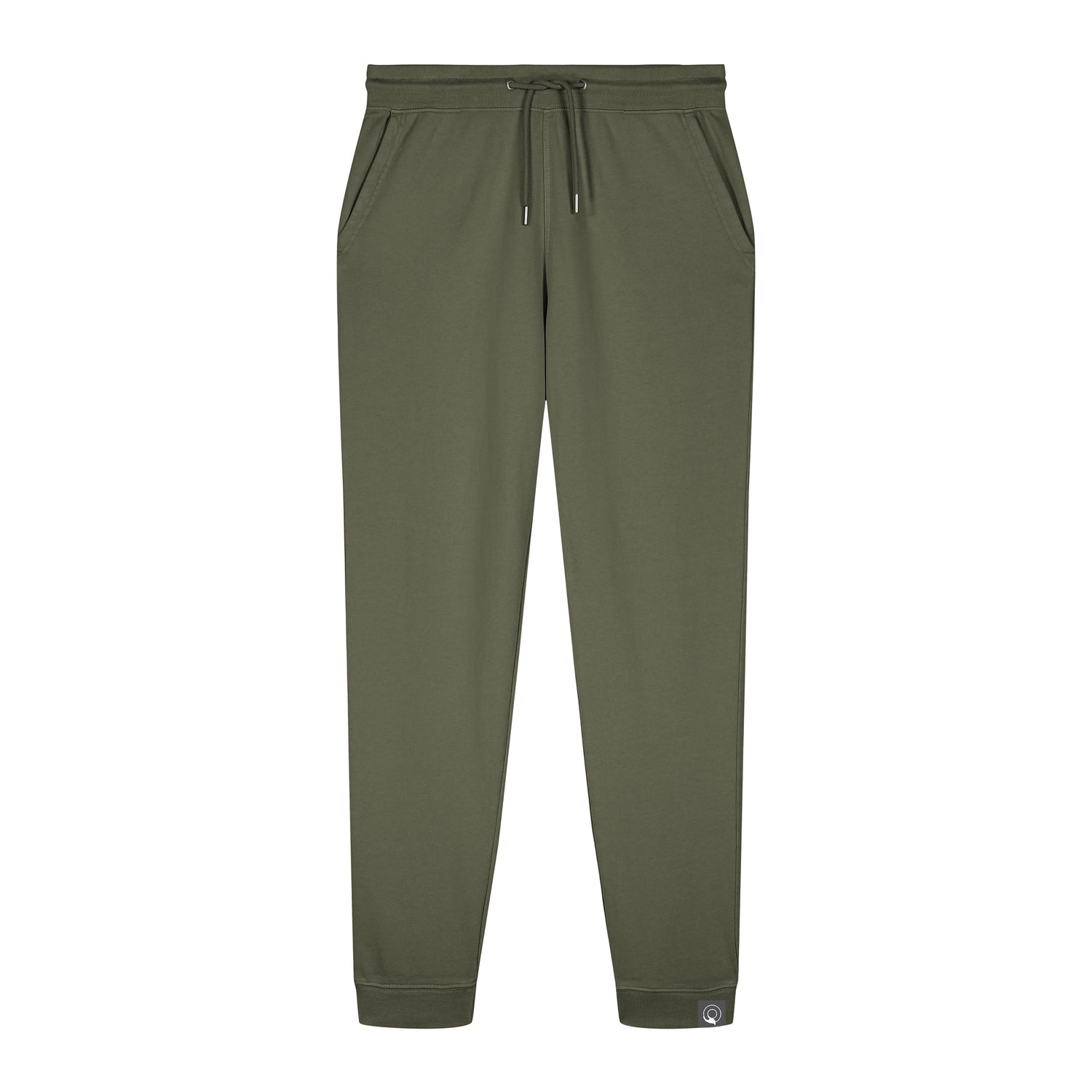 Green ethical fashion joggers in organic cotton with unique worn-in style, sustainable unisex pants, 5 colors