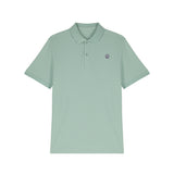 Front view of the aloe unisex polo shirt – sustainable and ethically made fashion by New World Guardians.