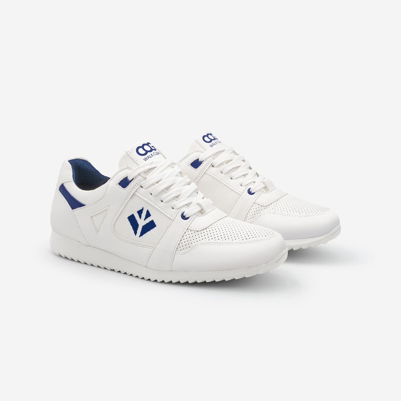 Baskets running végan et écologique femme blanc bleu - Raven Cog