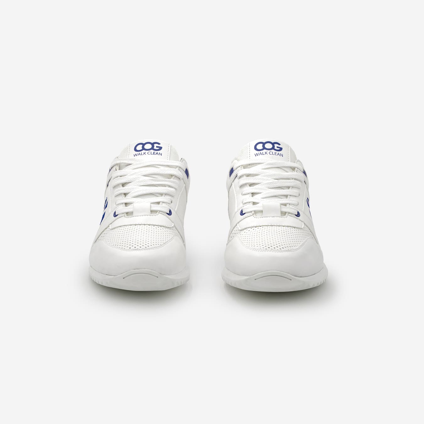 Baskets running végan et écologique femme blanc bleu - Raven Cog