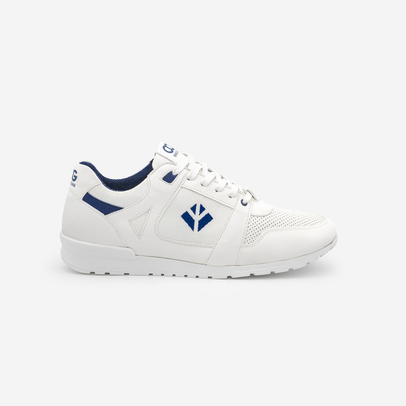 Baskets running végan et écologique homme blanc bleu - Raven Cog