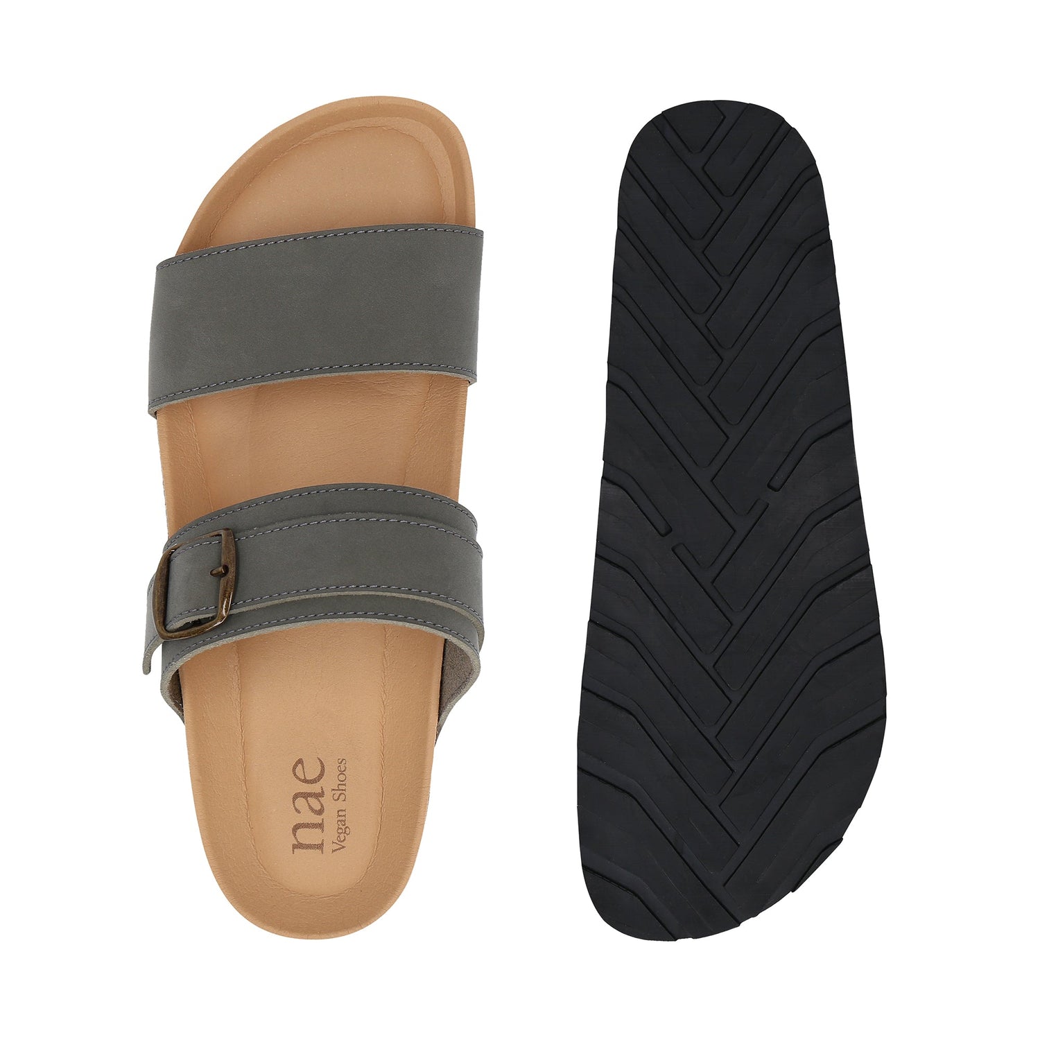 Sandales véganes unisexe nu-pieds anatomiques semelle liège et recyclée boucles