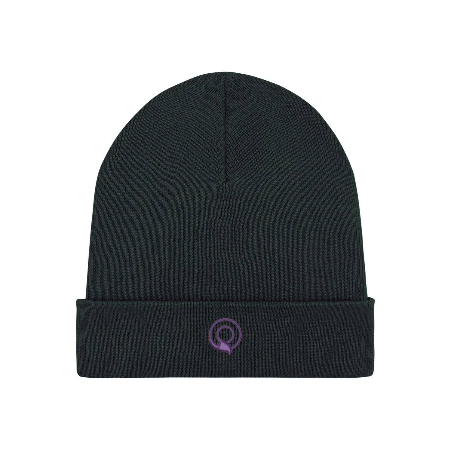Guardian Knitted Beanie Black – Vegan Sustainable Beanie with Foldable Edge & Rib Knit