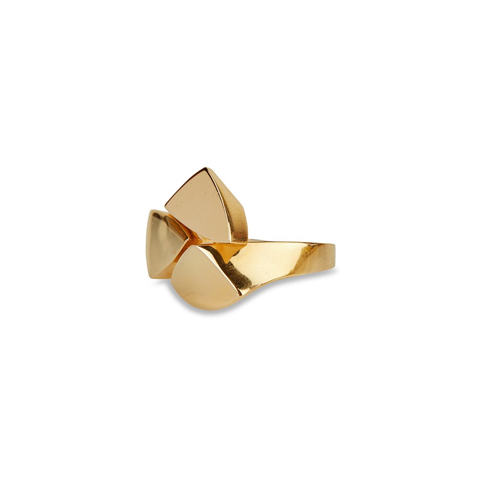 Dreiecksring 14 Karat Gold