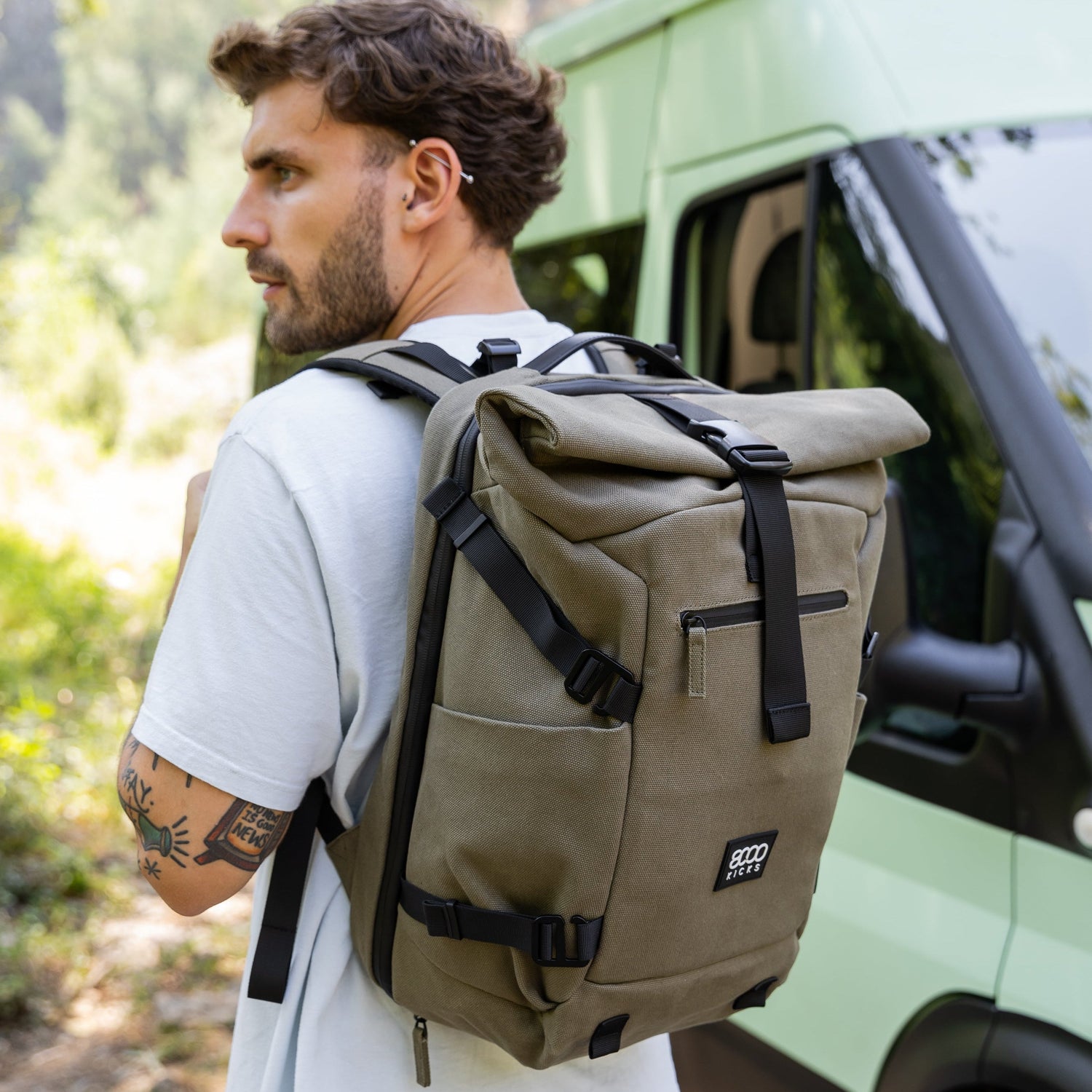 Nomad Hanf Rucksack in Dunkelgrün