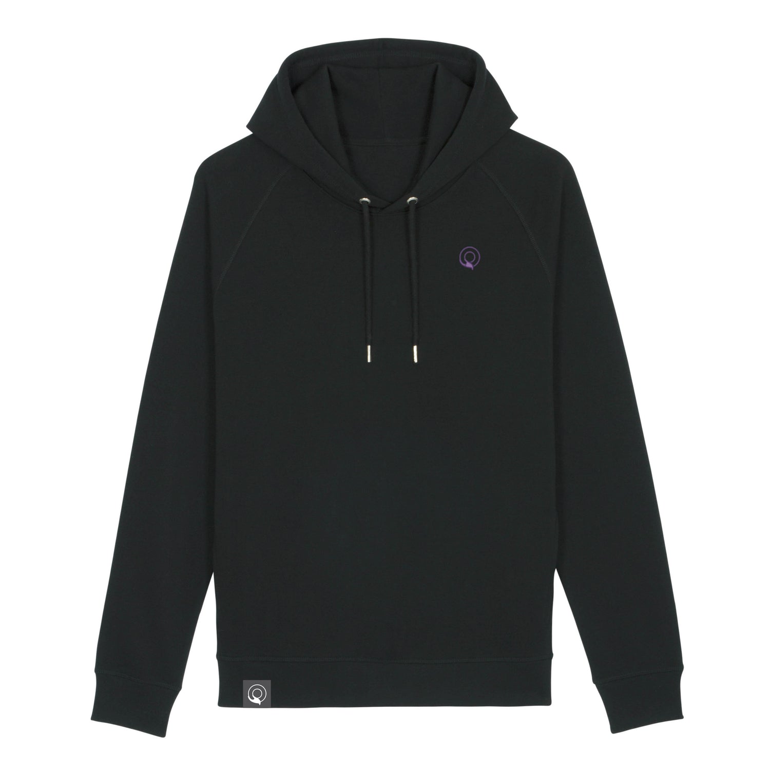 Black GUARDIAN hoodie with ribbed cuffs, angled pockets and sustainable fabric blend, 11 colors available