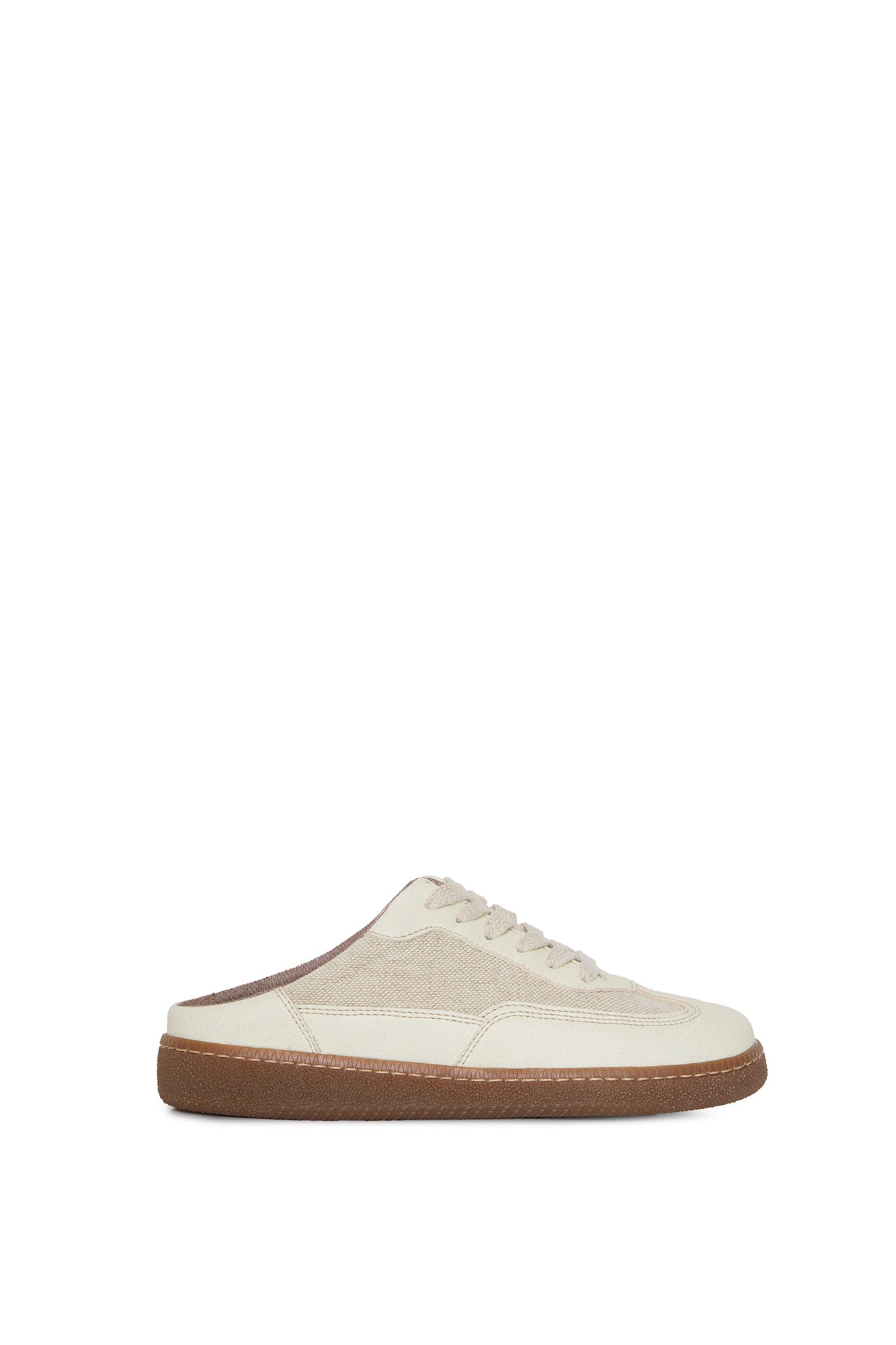 MULE HAZE | Beige Vegane Mule-Sneaker aus Apfelleder & Leinen