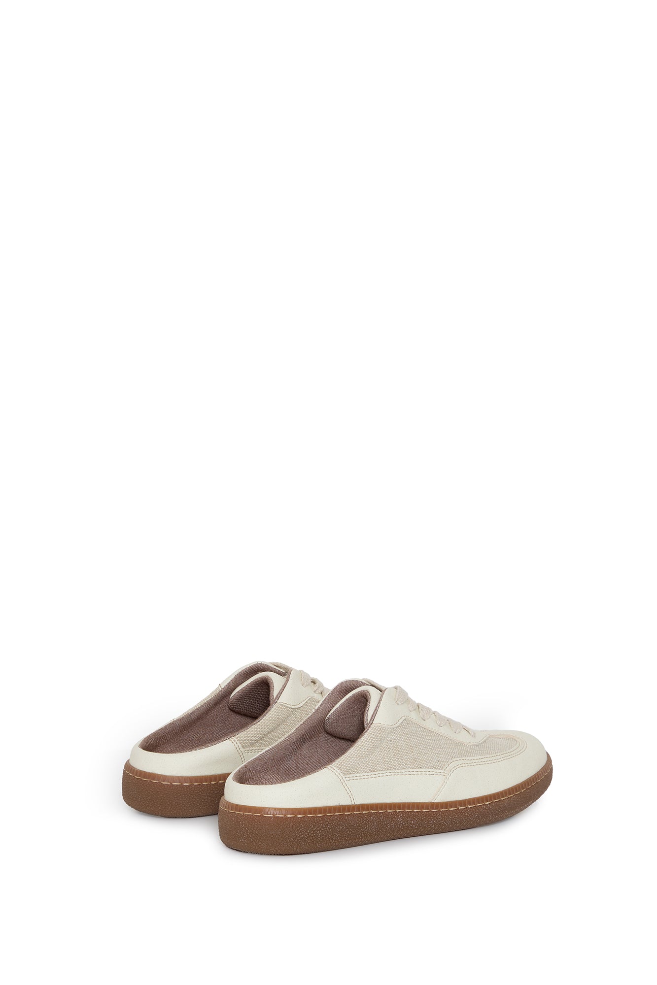 MULE HAZE | Beige Vegane Mule-Sneaker aus Apfelleder & Leinen