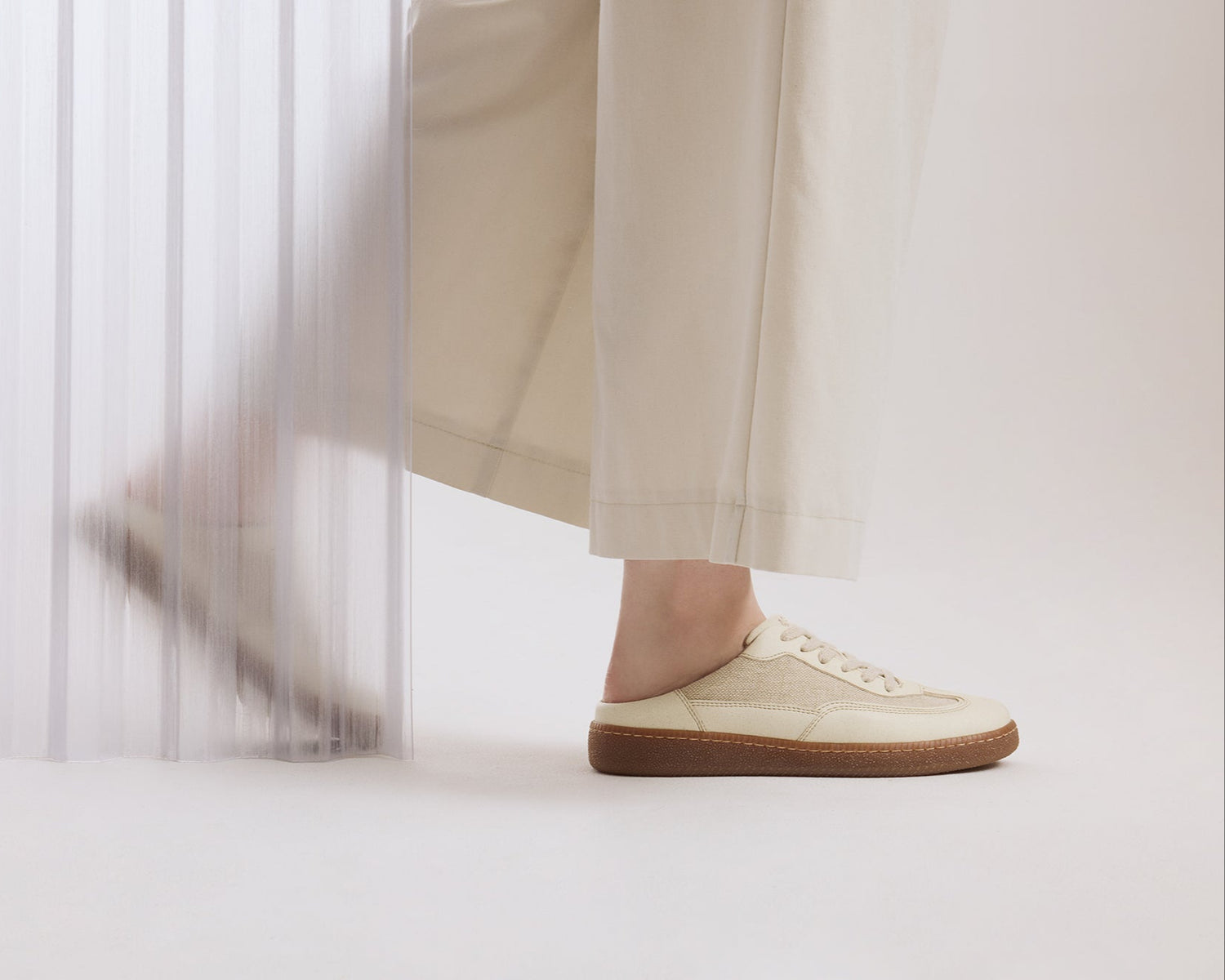 MULE HAZE | Beige Vegan Mule Sneakers from Apple Leather & Linen