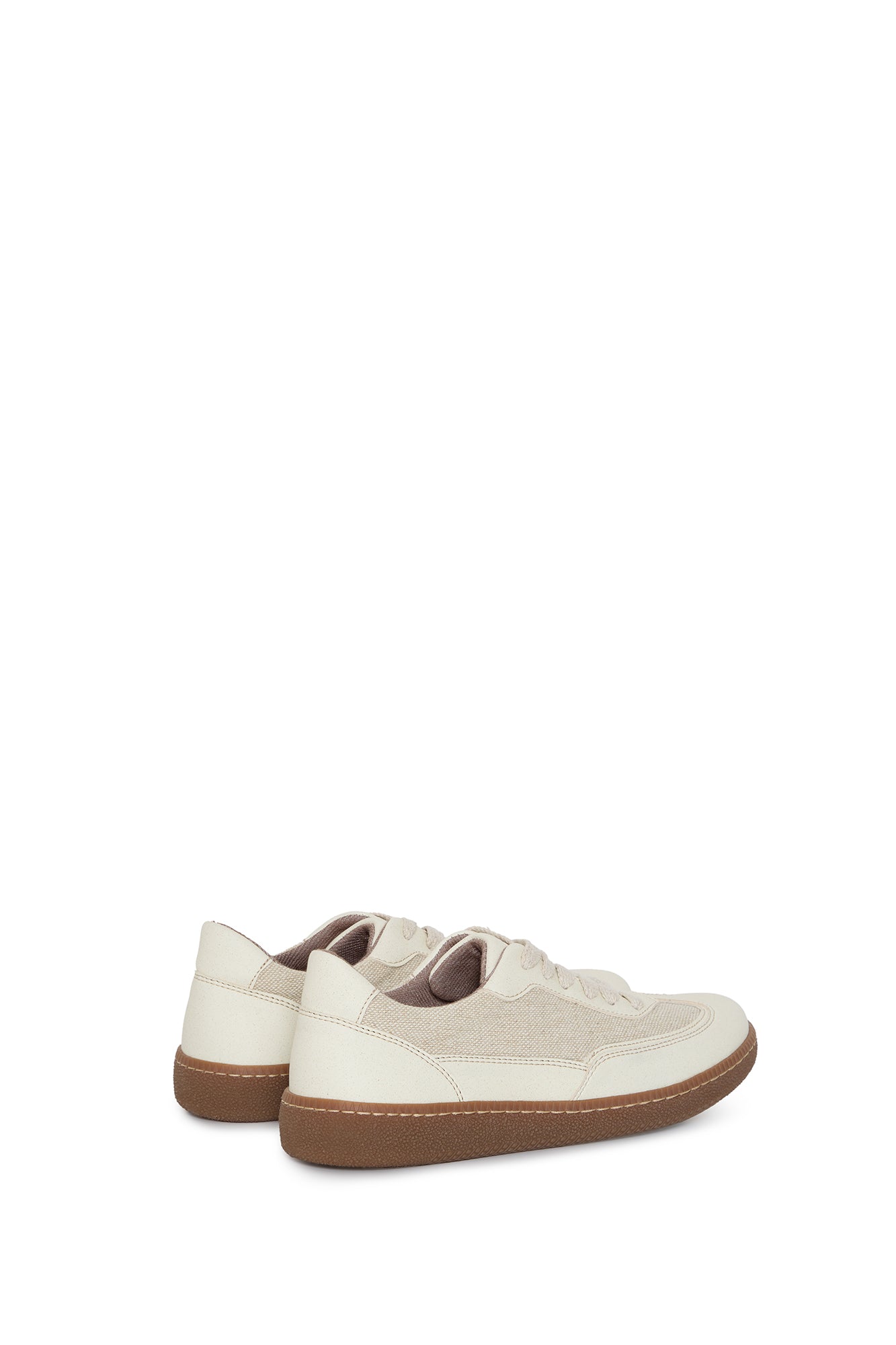 NOMAD SUN | Beige Vegane Sneaker aus Apfelleder & Leinen