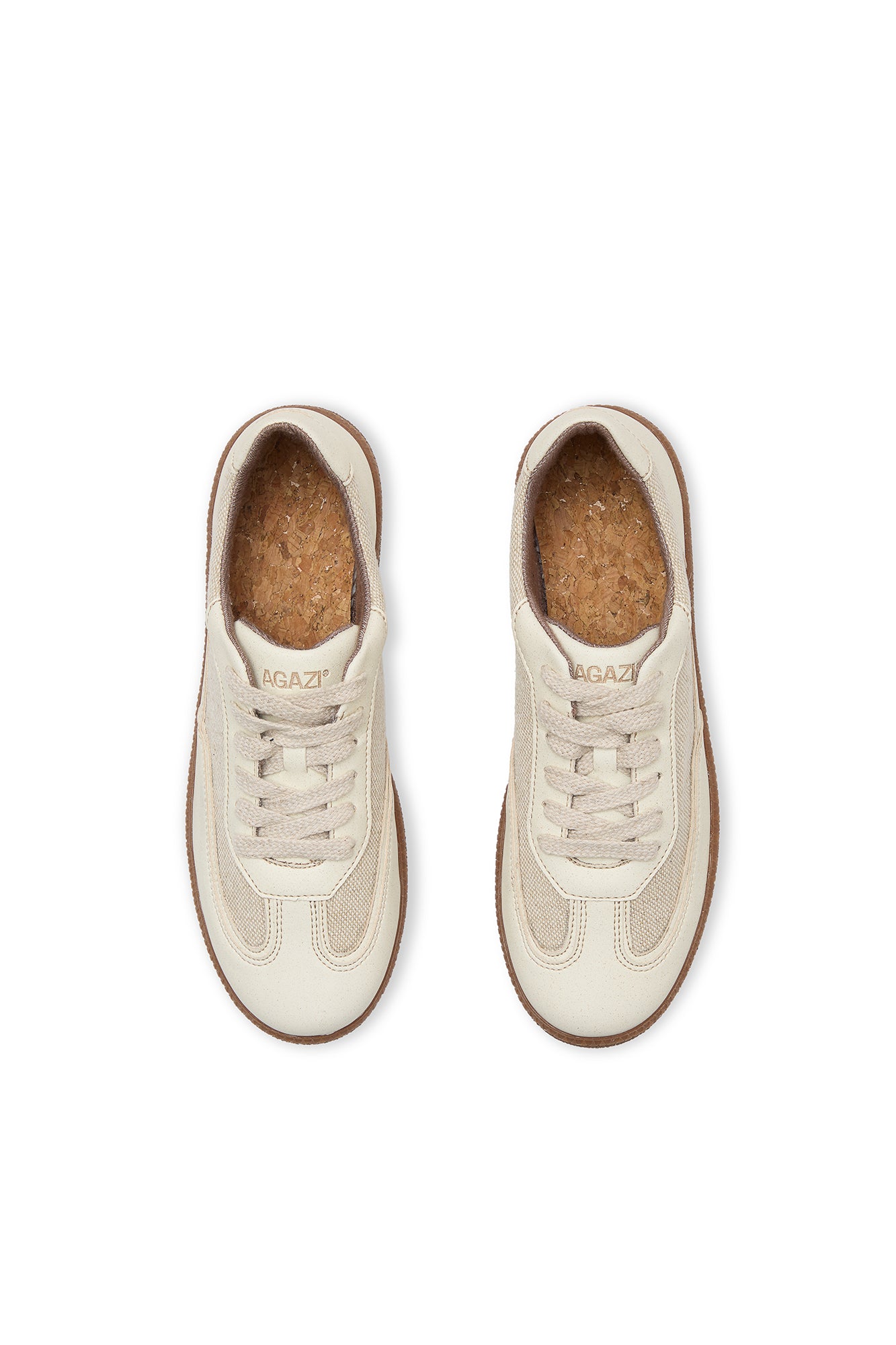 NOMAD SUN | Beige Vegane Sneaker aus Apfelleder & Leinen