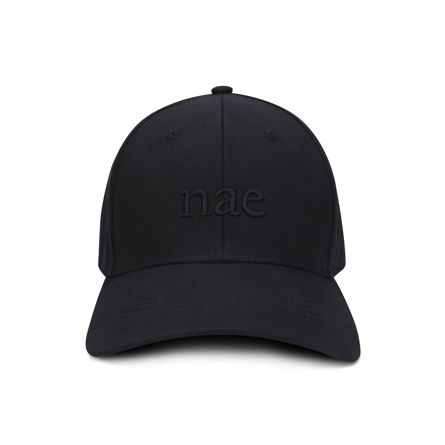 front view of a black cap of nae vegan shoes made with organic cotton