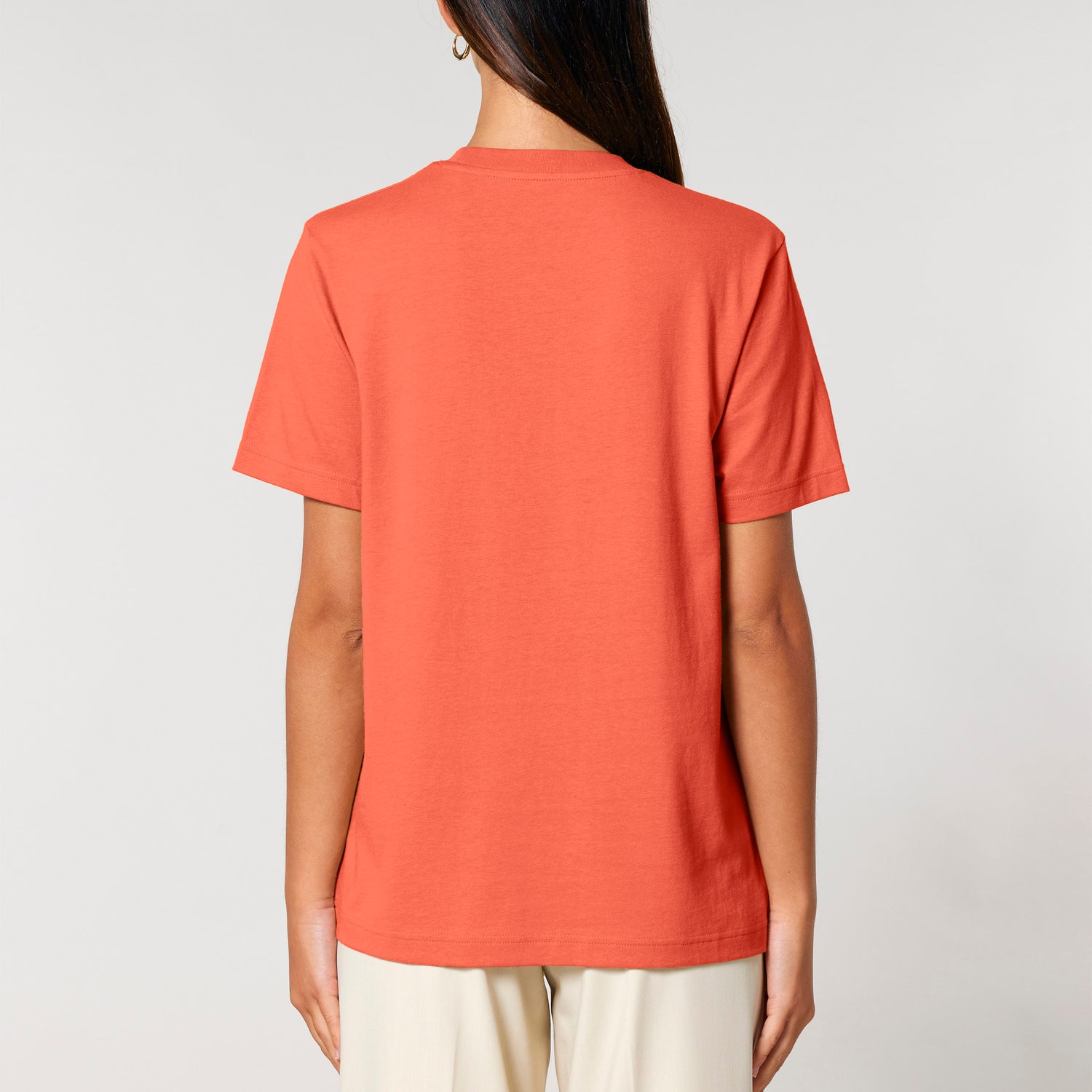 Back view eco-conscious everyday essential, unisex organic cotton Guardian t-shirt, 19 colors