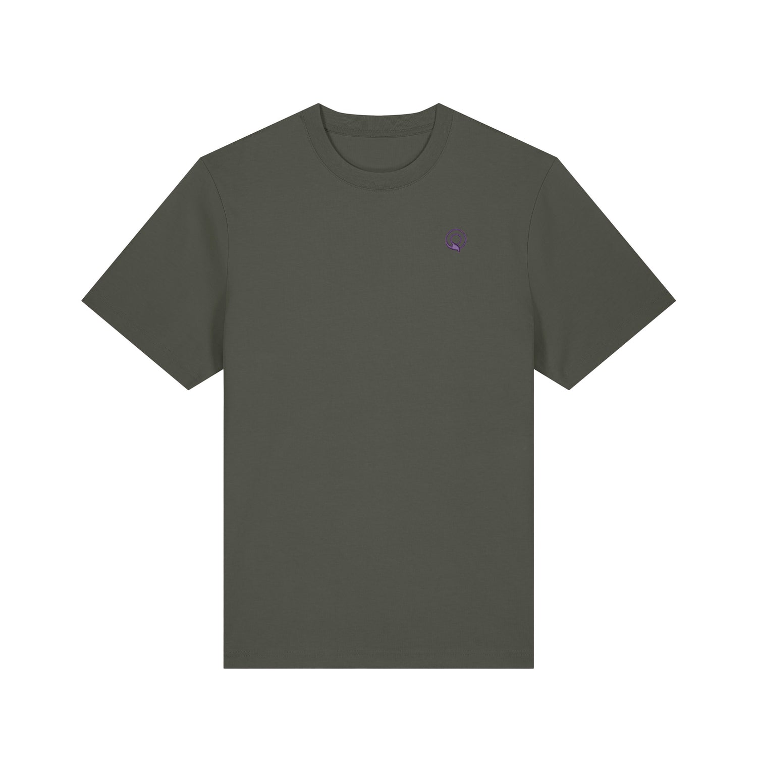 Khaki green eco-friendly unisex t-shirt made from organic carded cotton, durable and timeless design, available in 19 colors