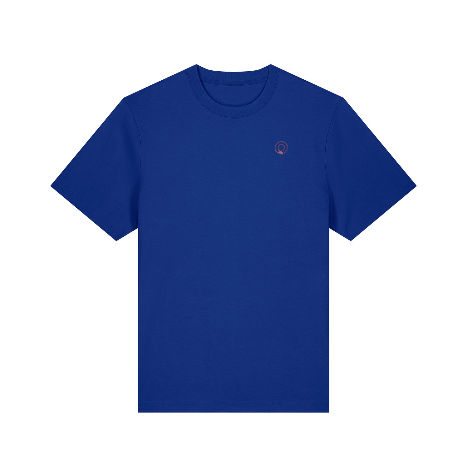 Blue eco-friendly unisex t-shirt made from organic carded cotton, durable and timeless design, available in 19 colors