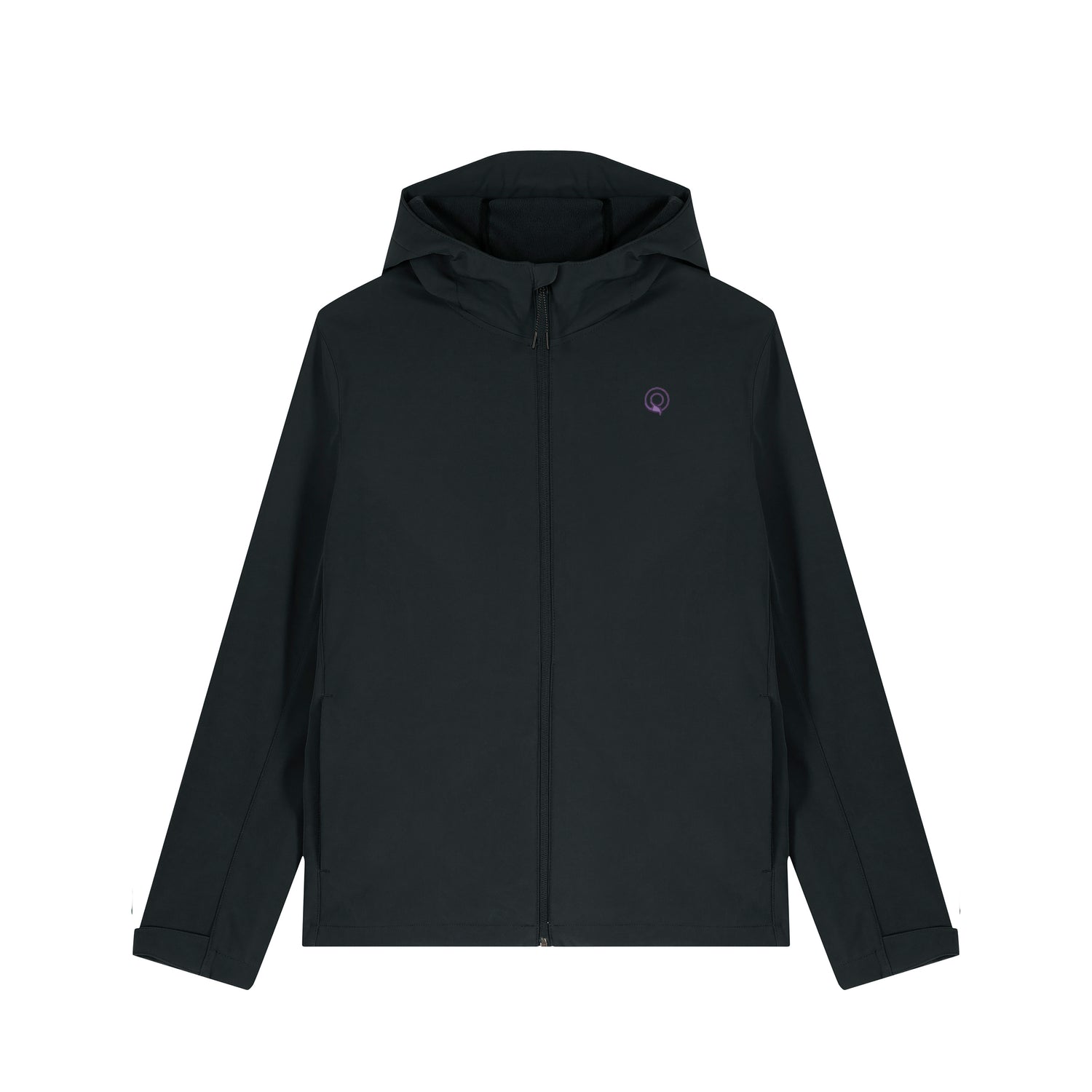 Black recycled polyester softshell jacket for men, eco-conscious adventure-ready coat, 4 color variations