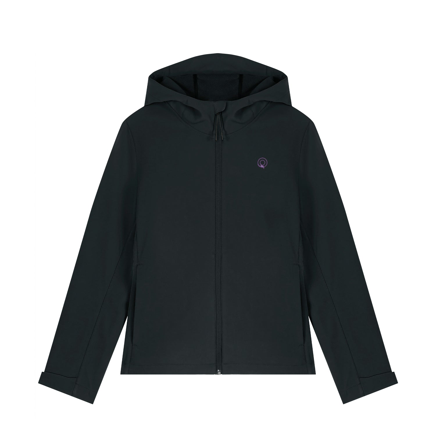 Black recycled polyester softshell jacket for women, windproof and durable, NEW WORLD GUARDIANS Adventurer design