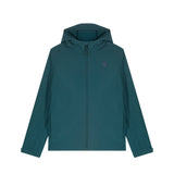 Türkise nachhaltige Herren Outdoorjacke aus recyceltem Polyester mit reflektierenden Reißverschlüssen und modernen Details