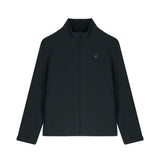 Performance-ready black men’s Explorer softshell jacket in eco-friendly recycled polyester, NEW WORLD GUARDIANS style, 4 colors