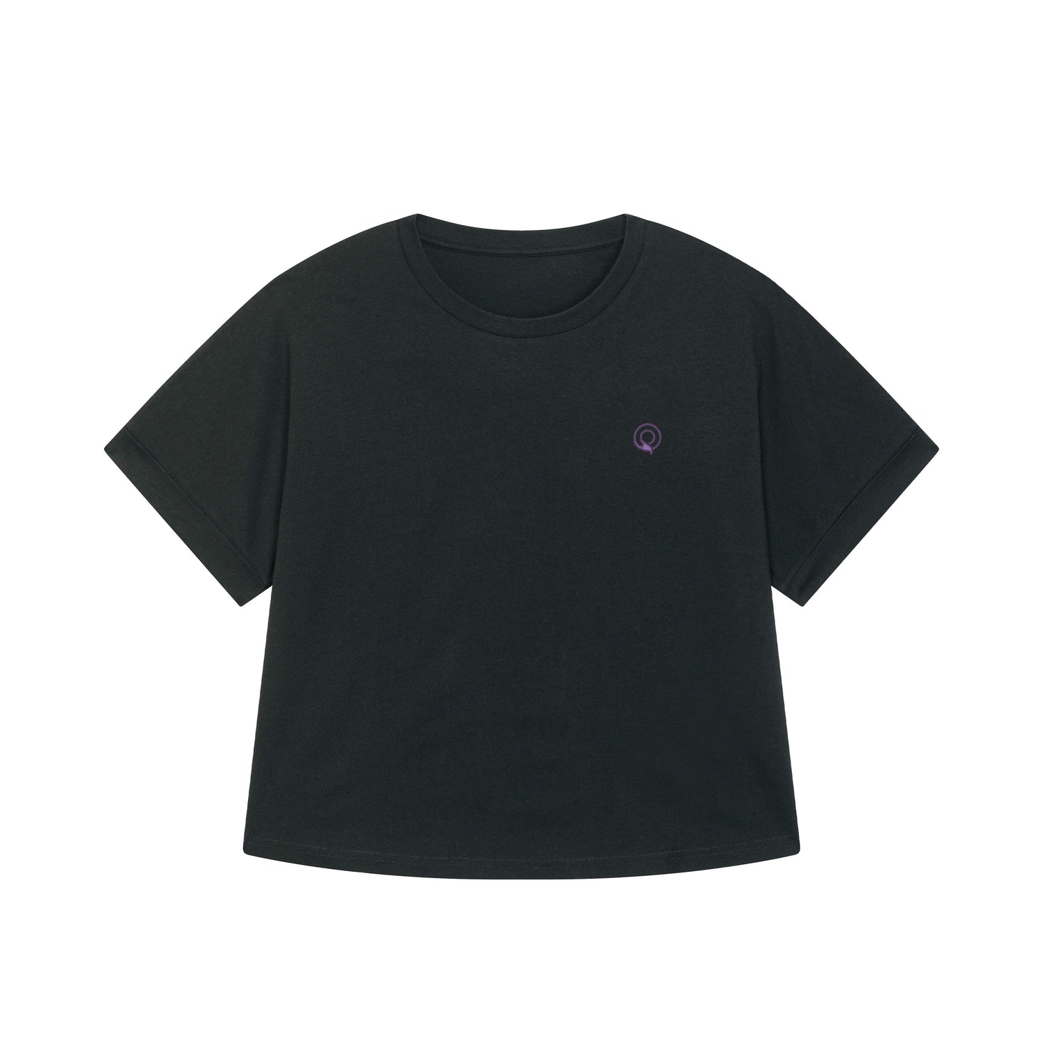 Black relaxed fit t-shirt for women in organic cotton, casual sustainable wardrobe essential, 7 color variations