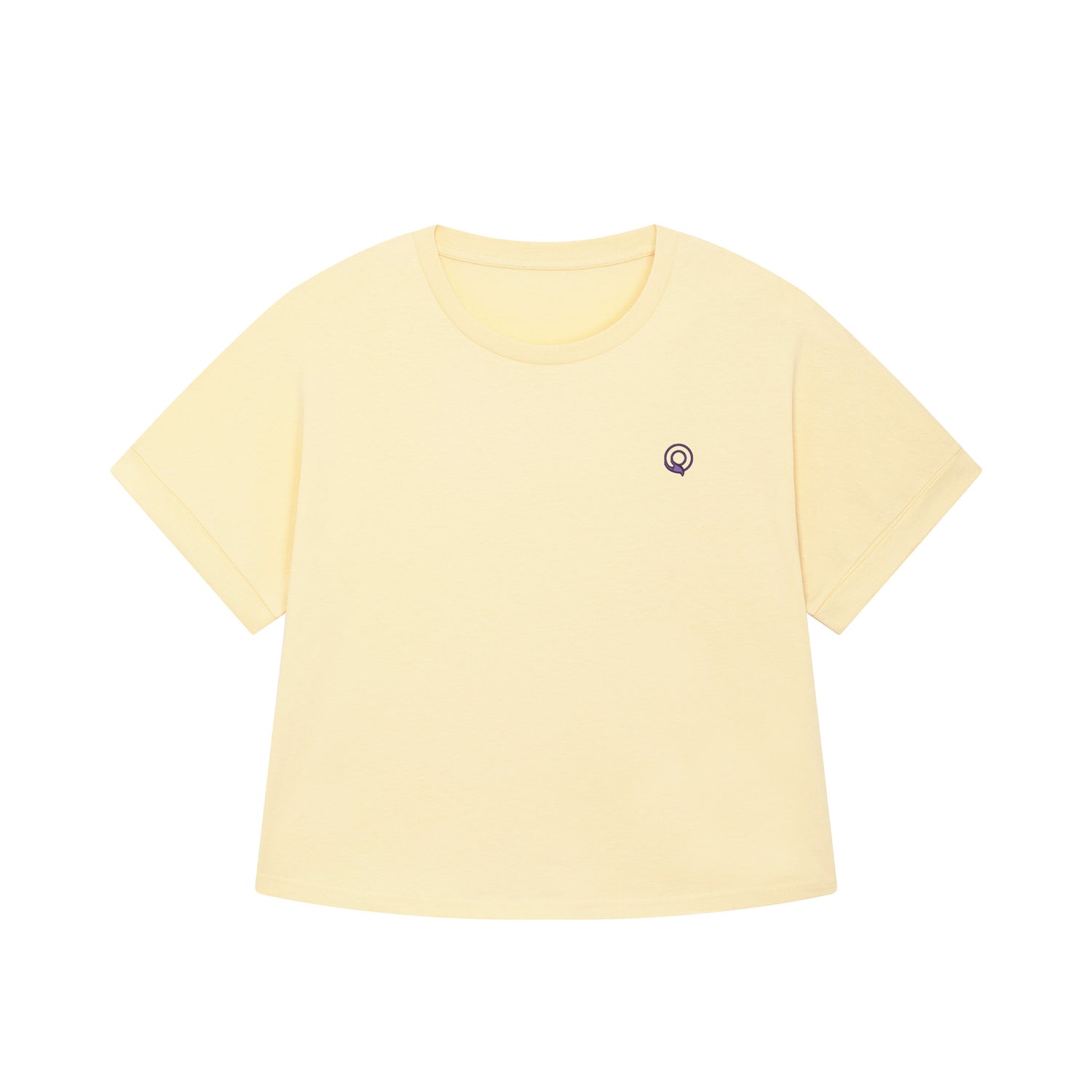 Yellow eco-friendly women’s relaxed dolman sleeve t-shirt with rolled cuffs, organic cotton, available in seven colors