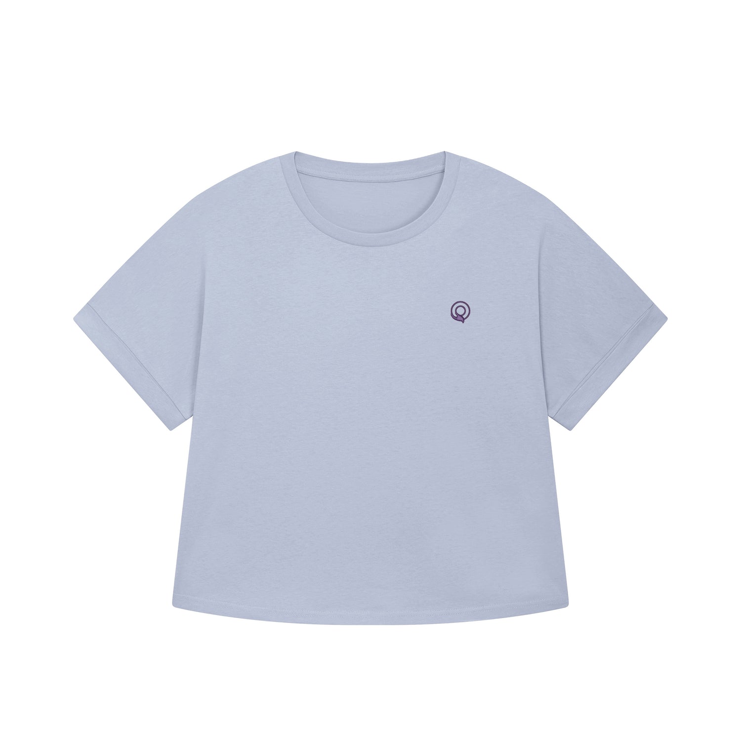 Blue eco-friendly women’s relaxed t-shirt with dolman sleeves and high-low hemline, NEW WORLD GUARDIANS design, 7 colors