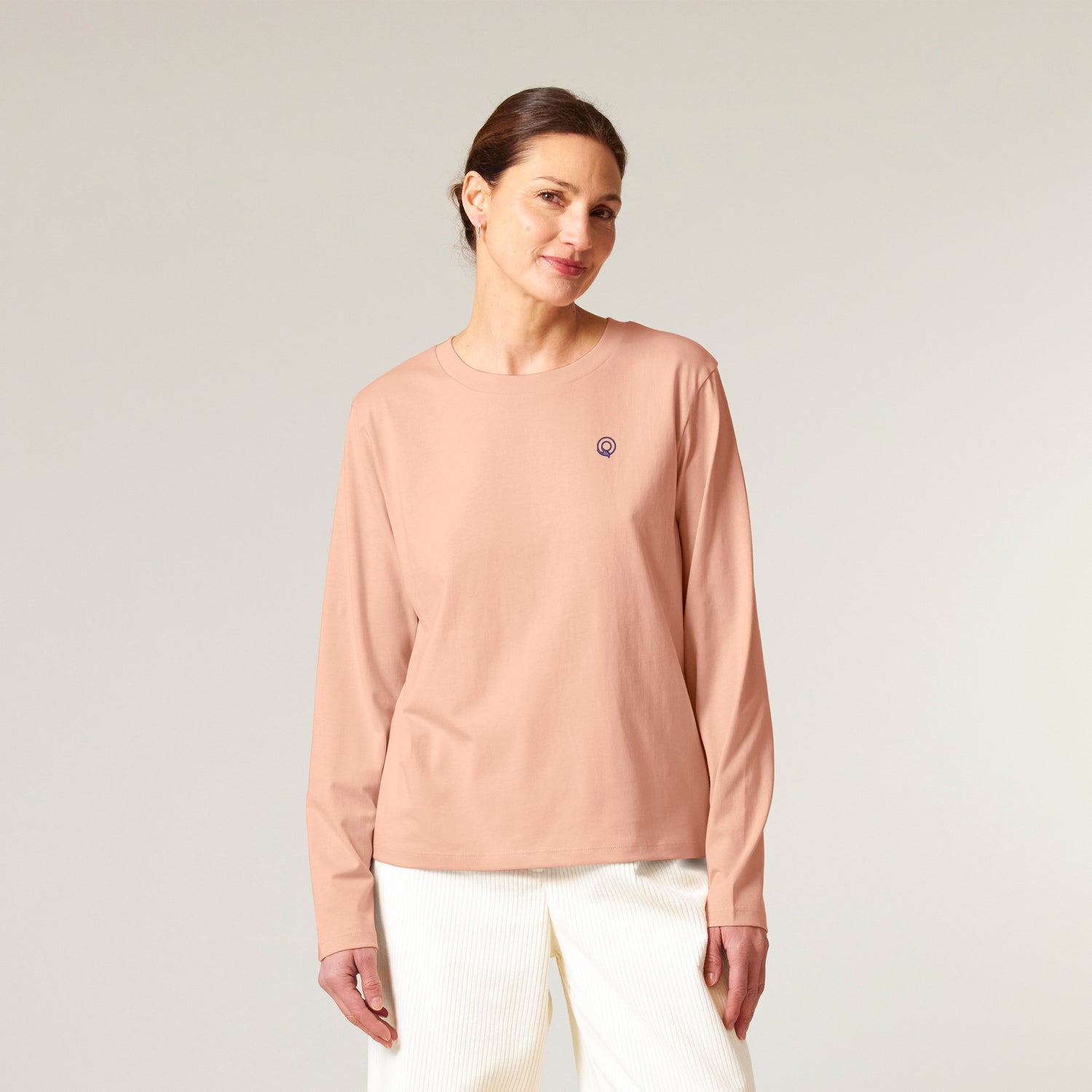 Organic cotton long-sleeve t-shirt for women, lightweight breathable fabric, NEW WORLD GUARDIANS design, 10 colors