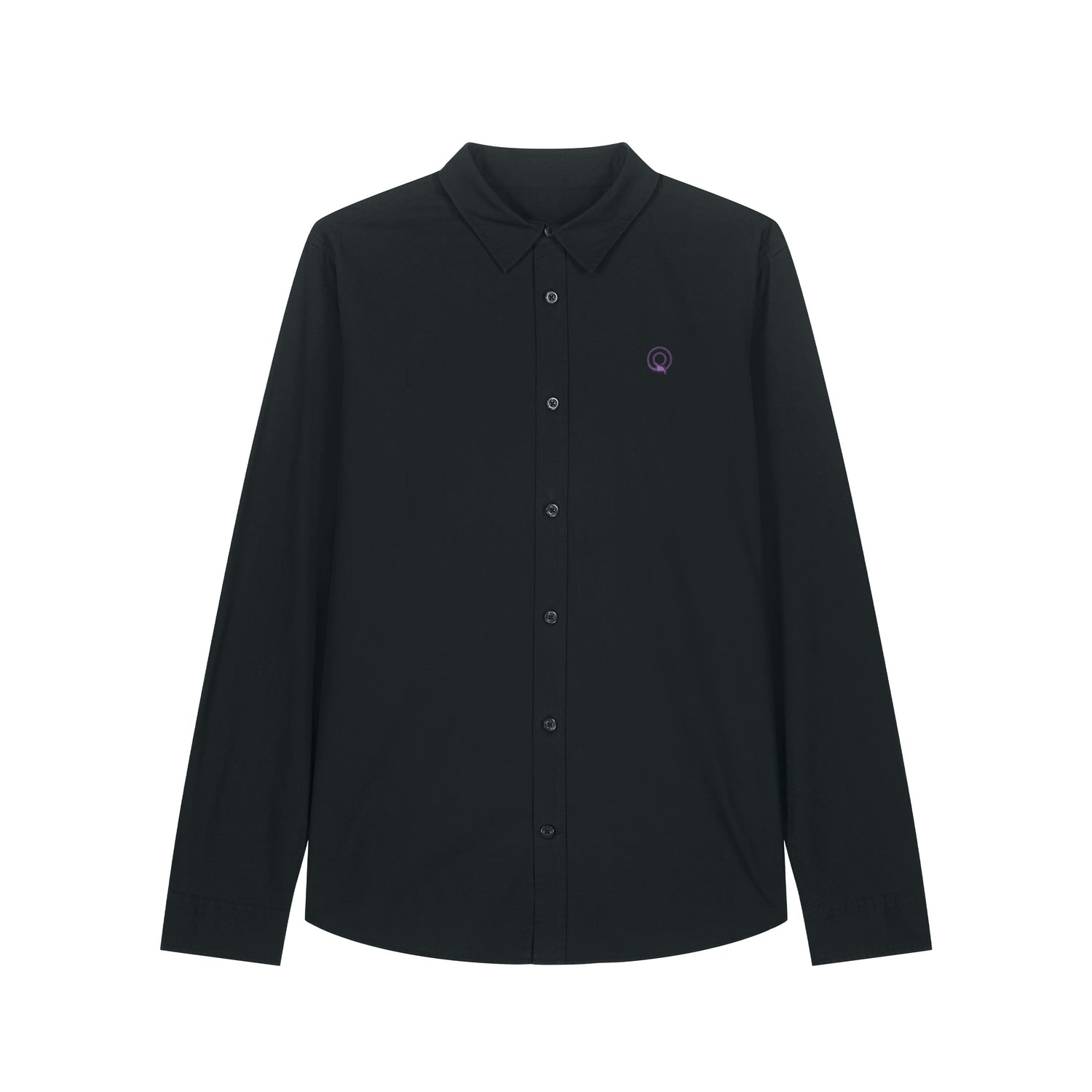 Front view of the black shirt for women – sustainable and ethically made fashion by New World Guardians.