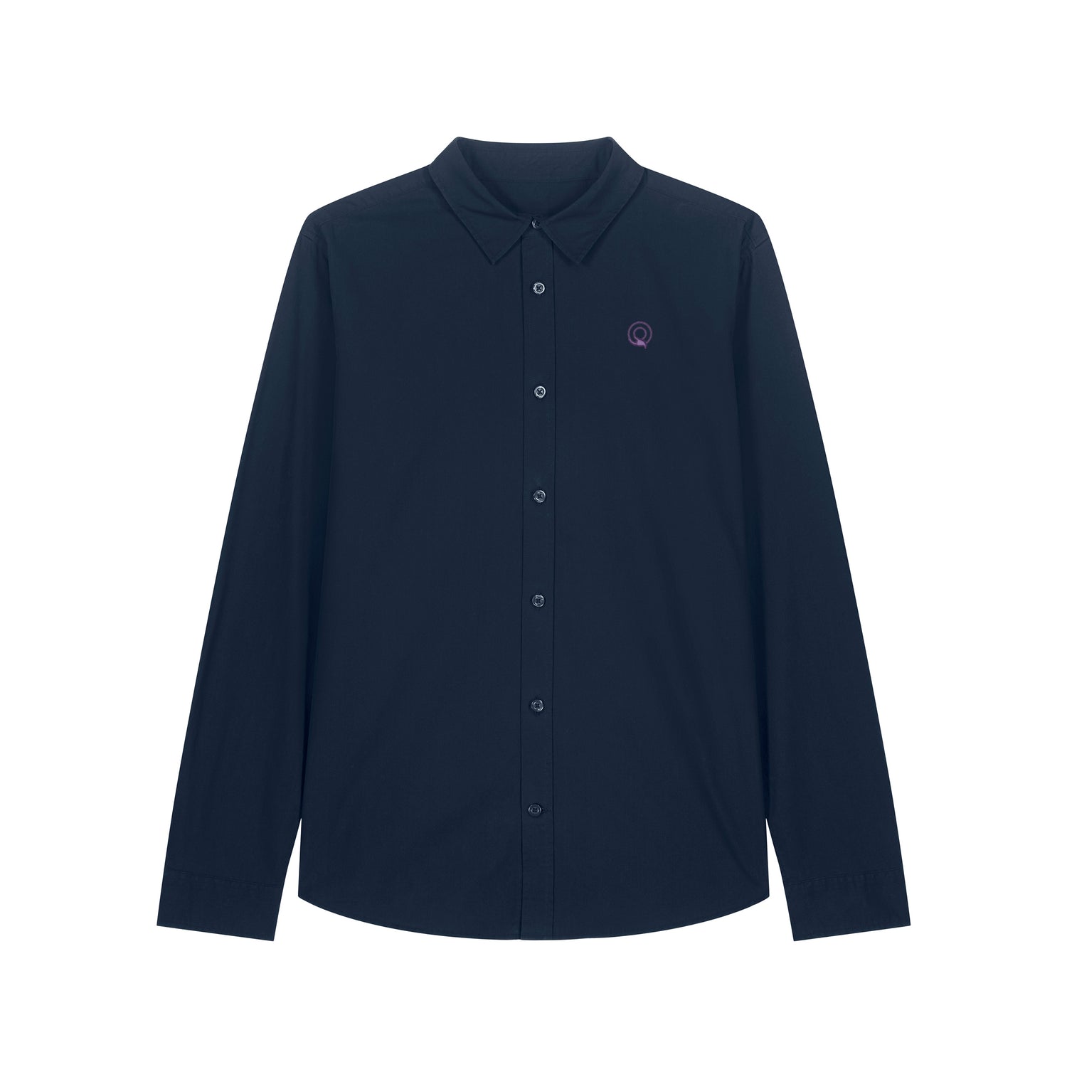 Front view of the French navy shirt for women – sustainable and ethically made fashion by New World Guardians.
