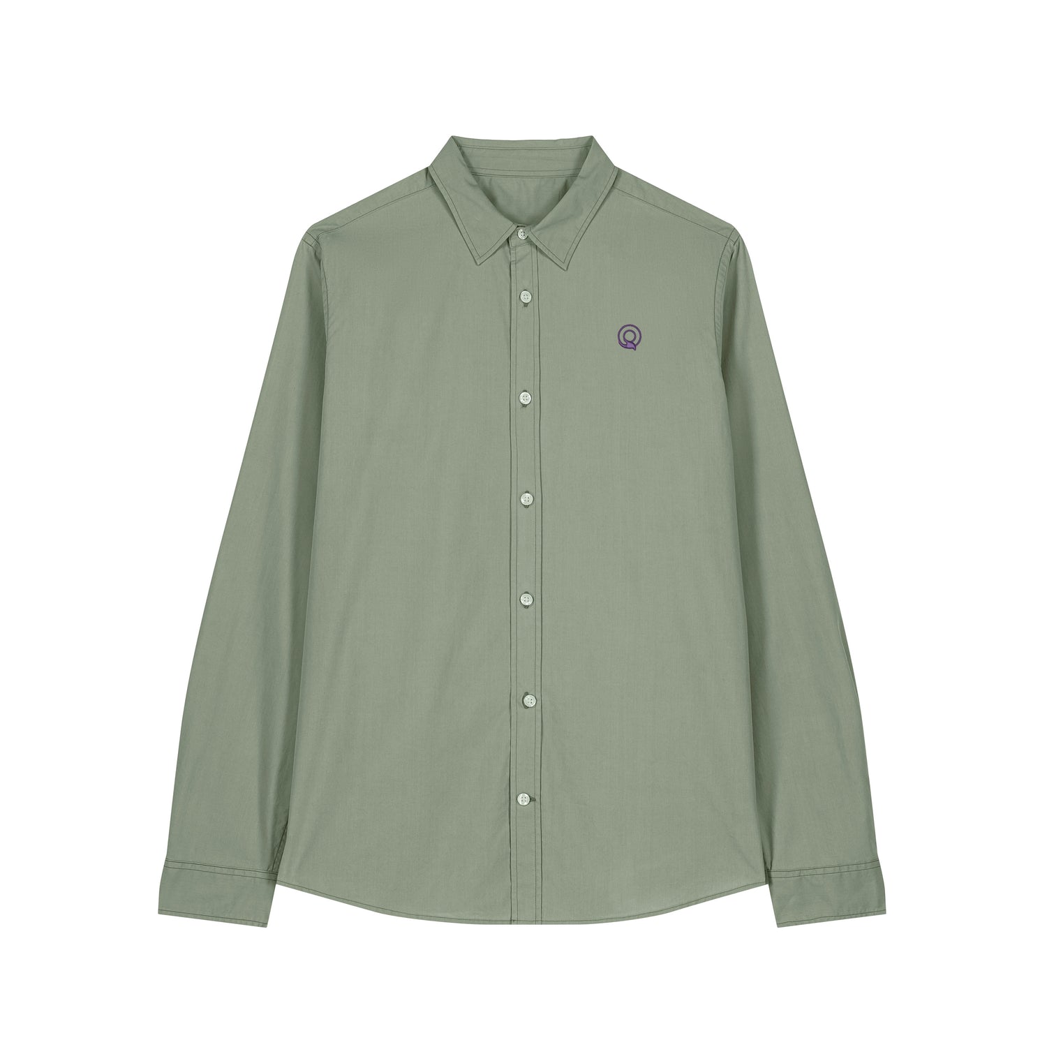Front view of the soft khaki shirt for women – sustainable and ethically made fashion by New World Guardians.
