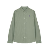Front view of the soft khaki shirt for women – sustainable and ethically made fashion by New World Guardians.