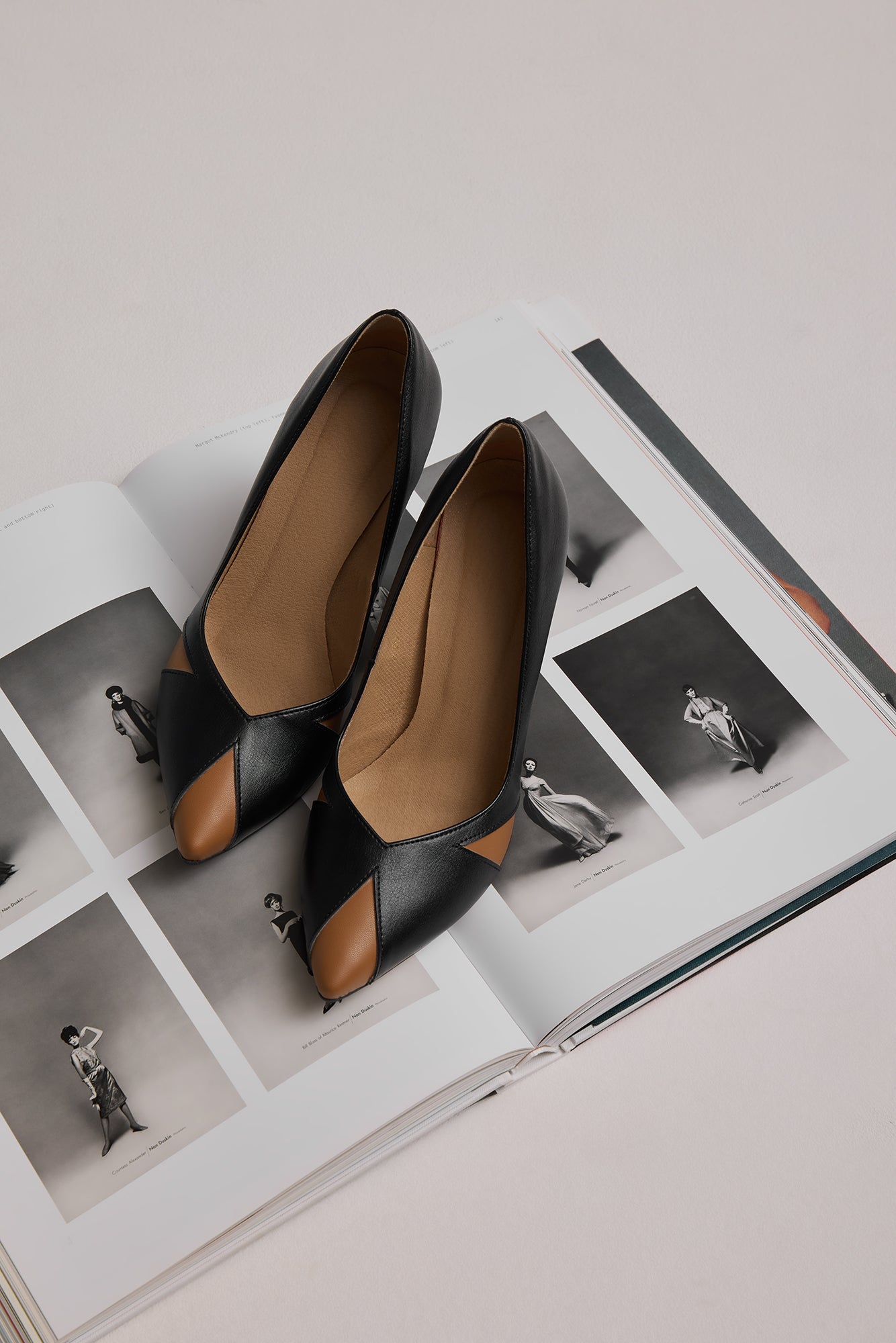 IVO Black & Caramel | Vegan Heels from Mushroom & Corn-Wheat Leather