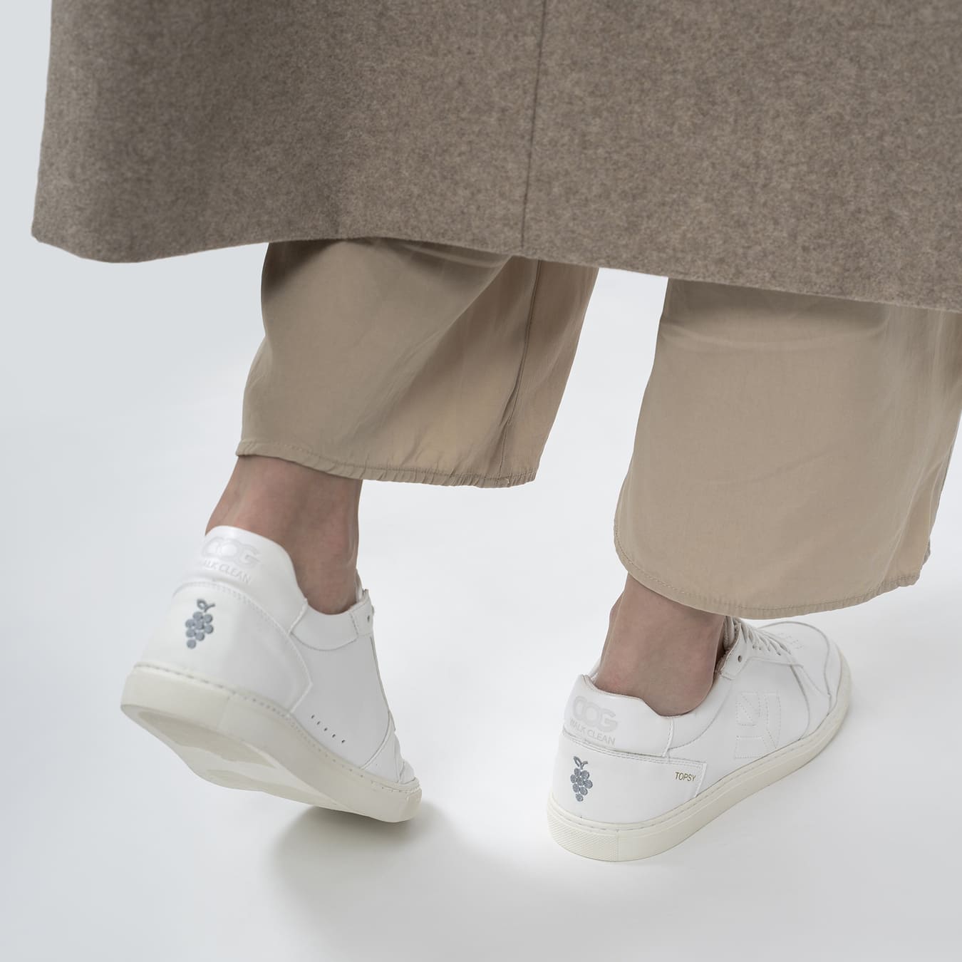 Baskets sneakers végan et écologique cuir végétal blanche - Topsy Cog