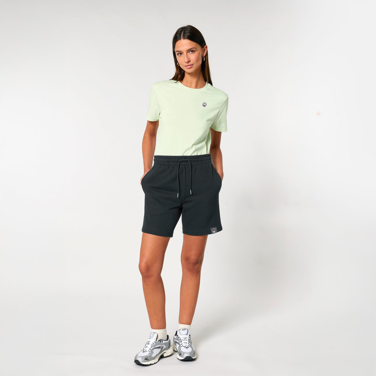 Black ethical unisex shorts in mid-lightweight fabric, sustainable fashion by NEW WORLD GUARDIANS