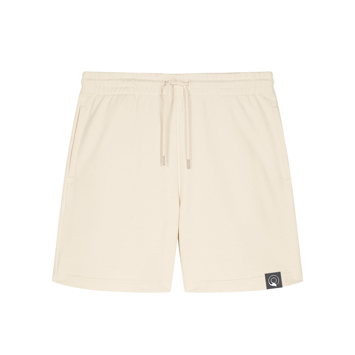 Beige NEW WORLD GUARDIANS IMPACT shorts in organic cotton and recycled polyester, sustainable unisex jogger shorts