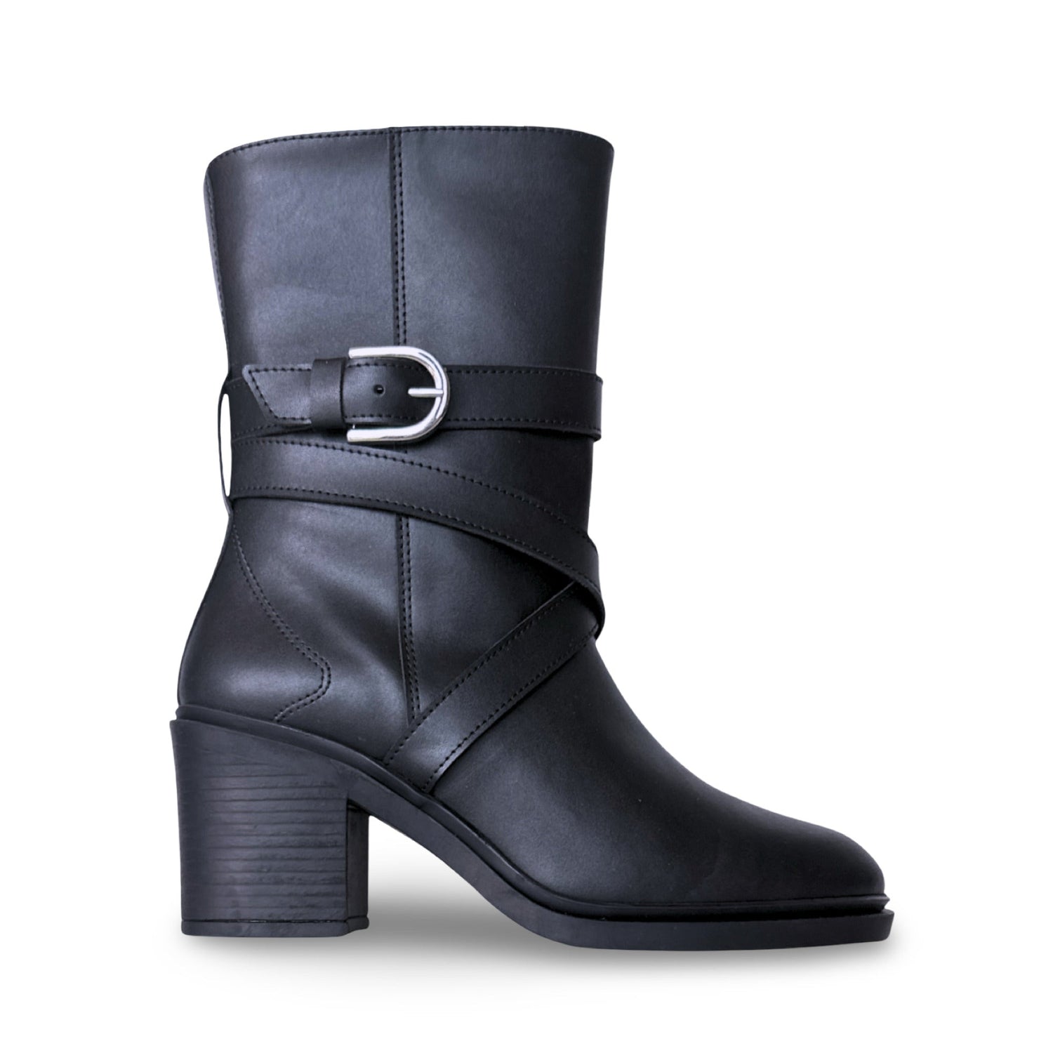TULAI Black - Elegant Vegan Boots with Heel