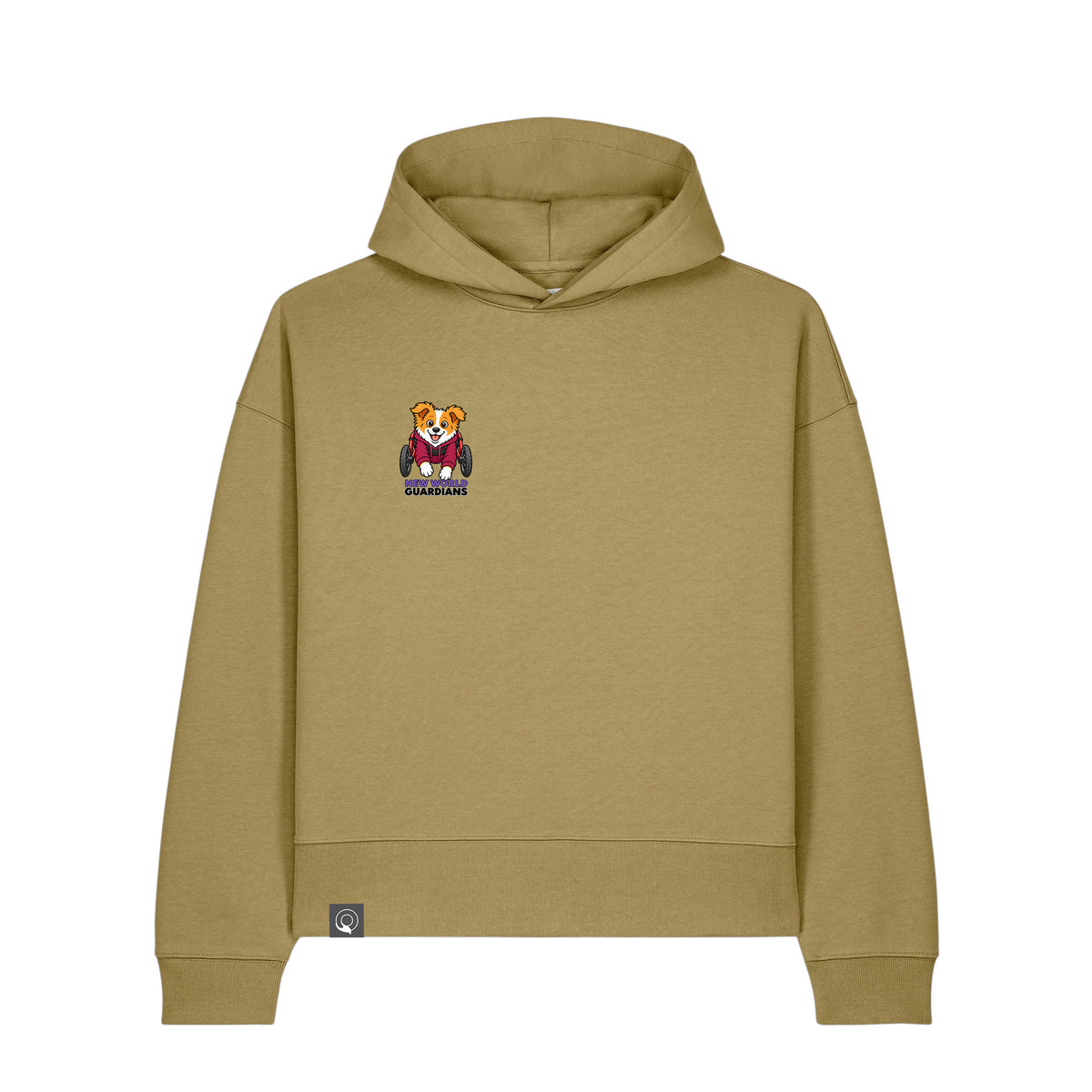 NEW WORLD GUARDIANS Kobold Guardians unisex organic cotton hoodie in faded olive – front view