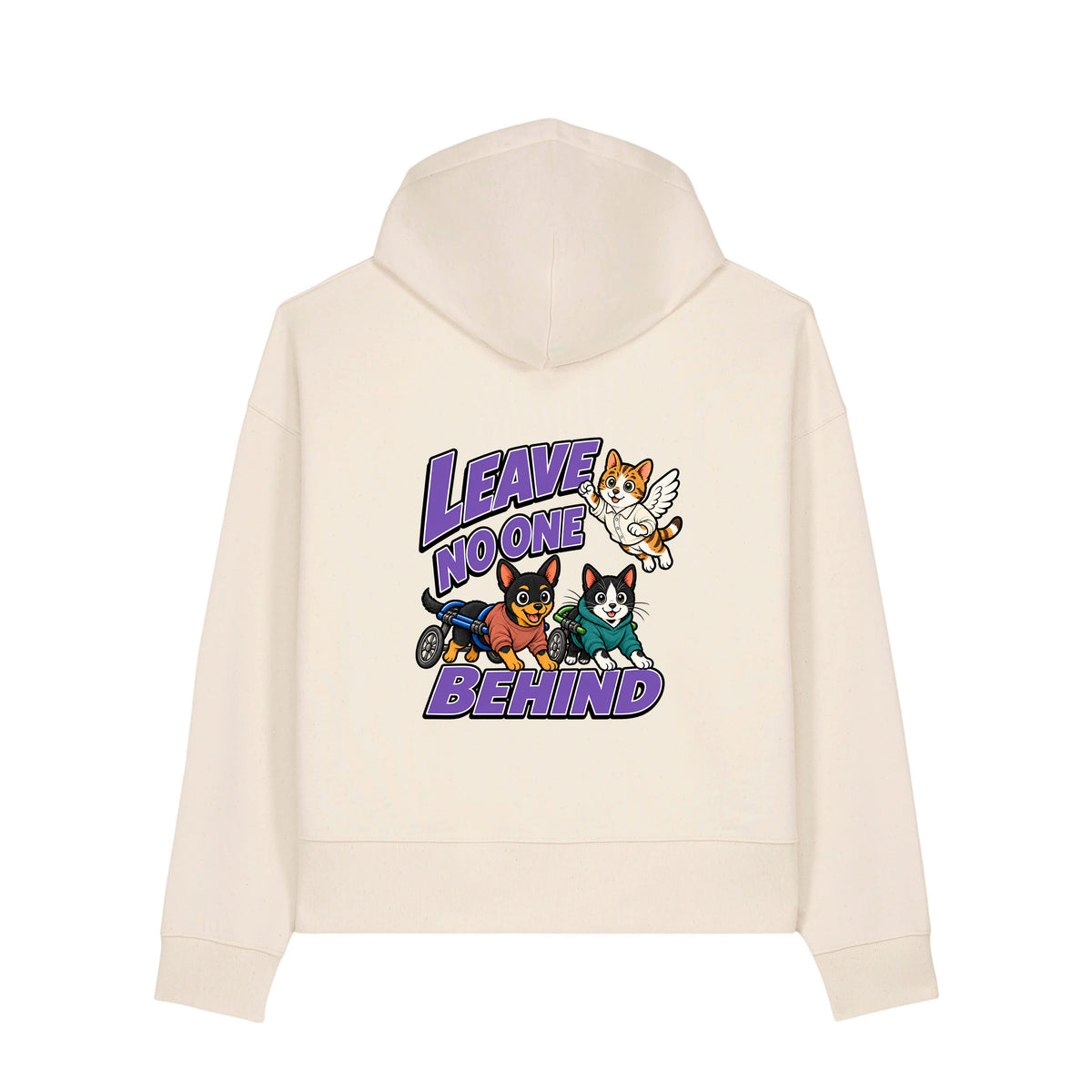 NEW WORLD GUARDIANS Kobold Guardians unisex organic cotton hoodie in natural – back graphic view